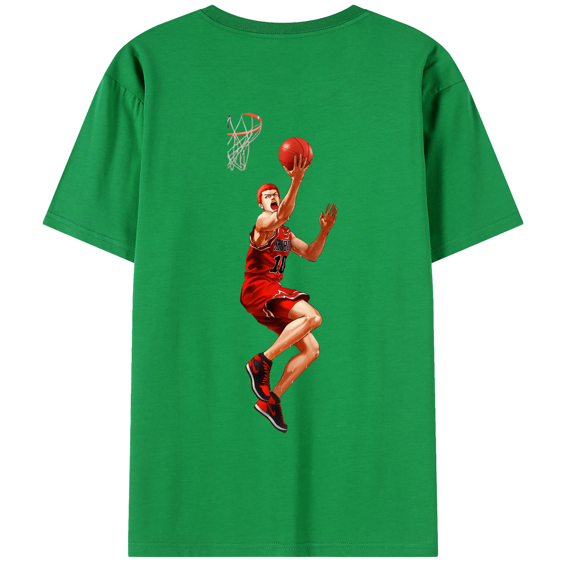 （画像用） SLAM DUNK／スラムダンク 綿100％ メンズ半袖Tシャツ（バックプリント） 通気性