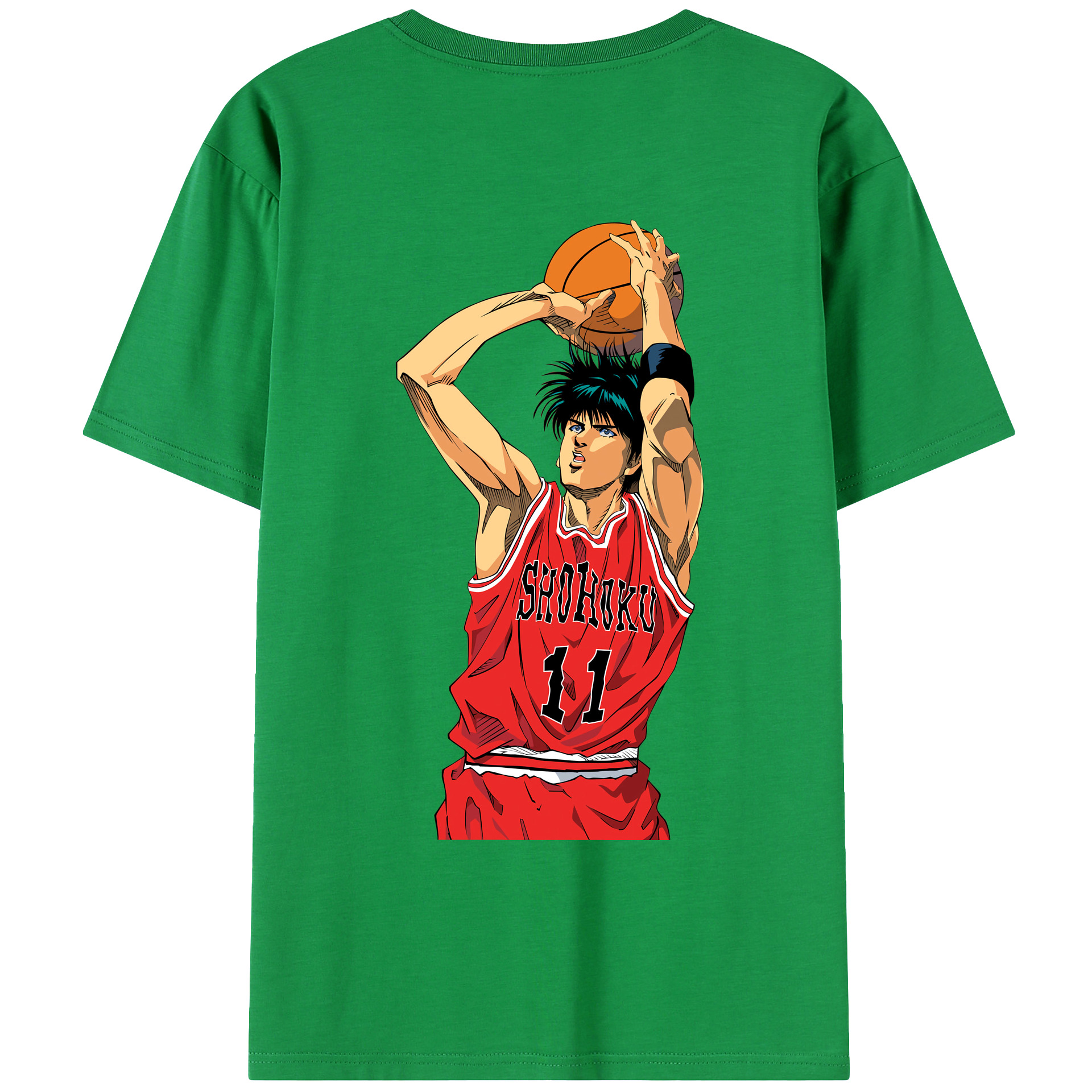 （画像用） SLAM DUNK／スラムダンク 綿100％ メンズ半袖Tシャツ（バックプリント） 通気性