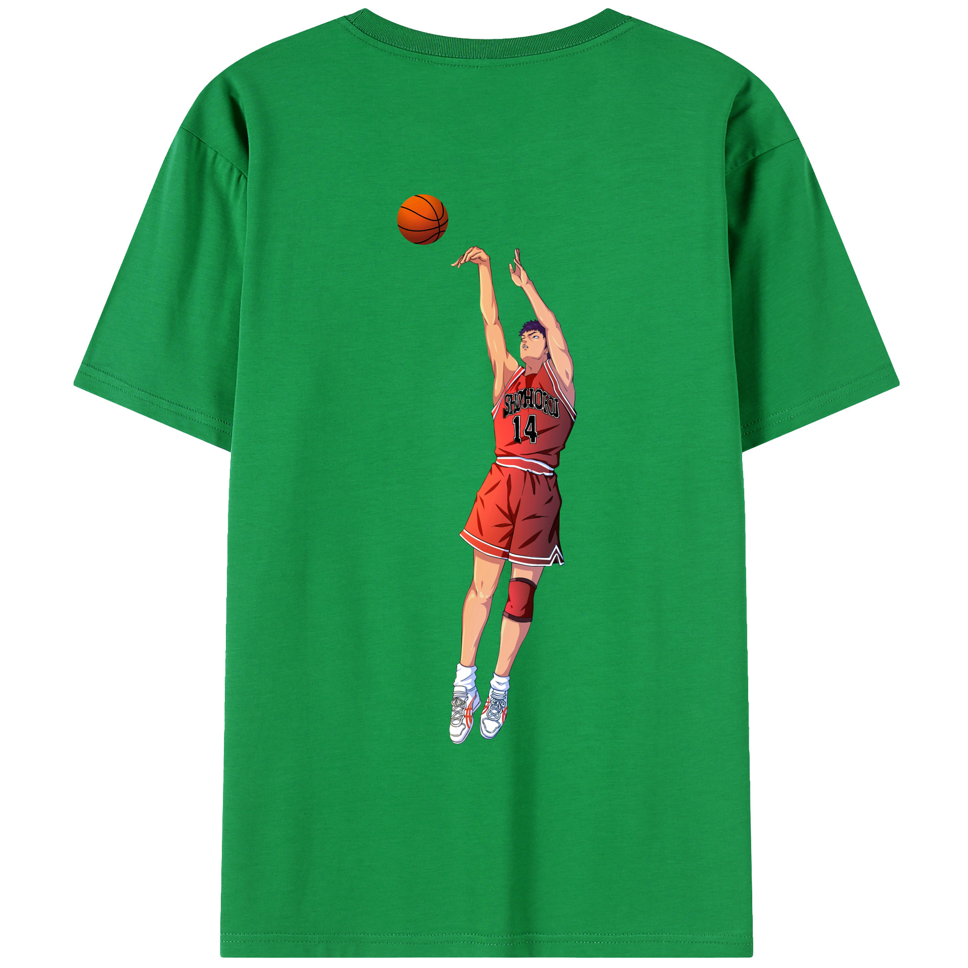 （画像用） SLAM DUNK／スラムダンク 綿100％ メンズ半袖Tシャツ（バックプリント） 通気性