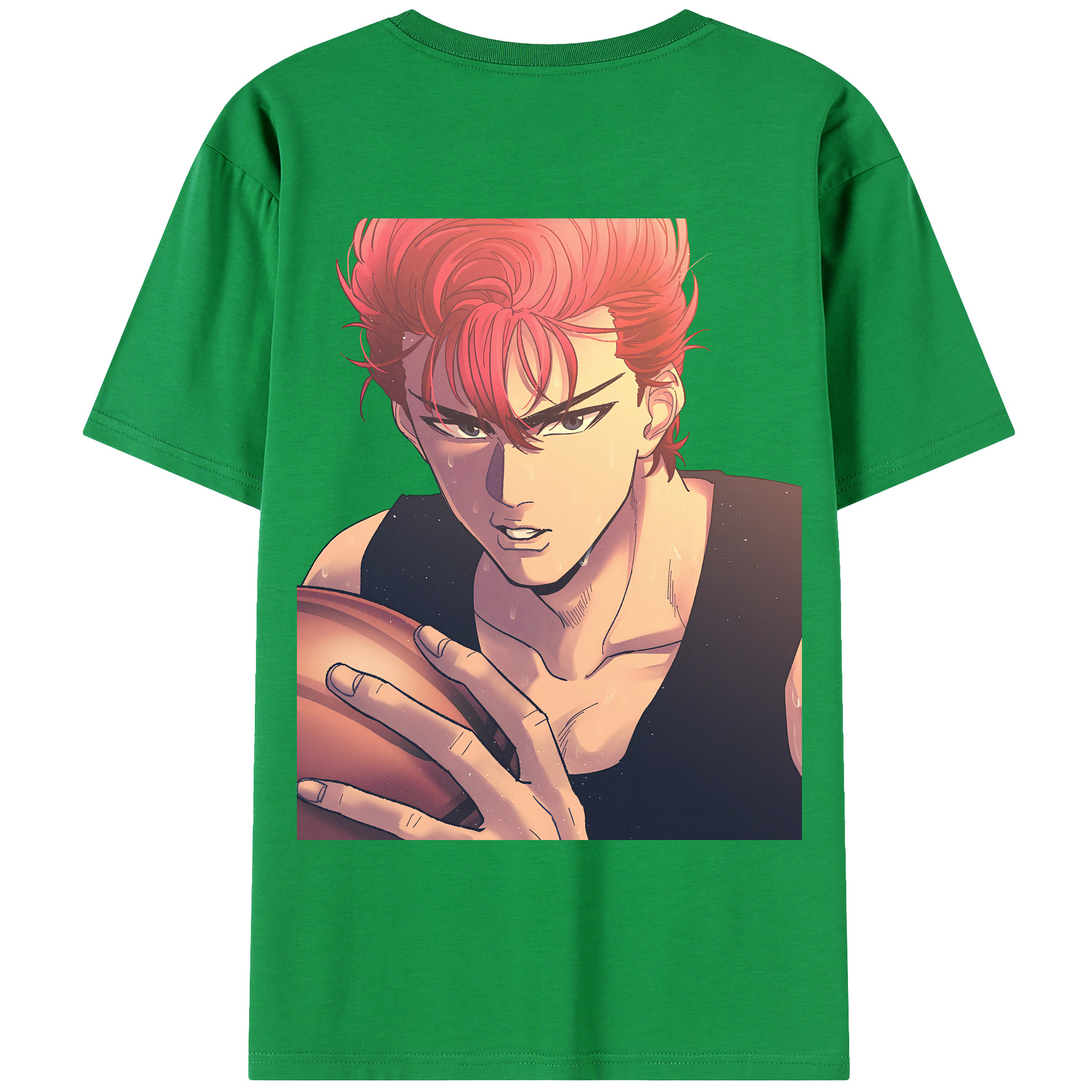 （画像用） SLAM DUNK／スラムダンク 綿100％ メンズ半袖Tシャツ（バックプリント） 通気性
