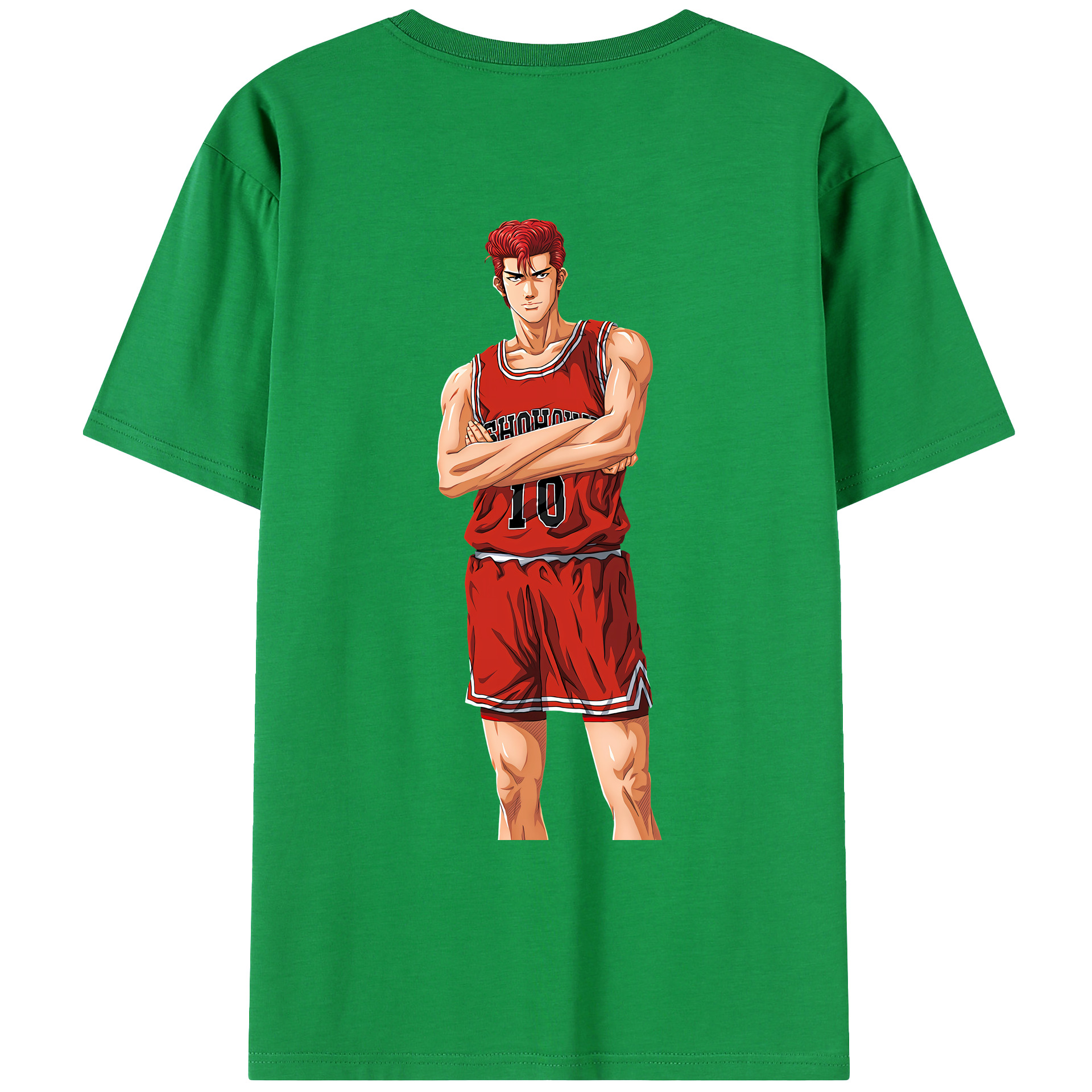 （画像用） SLAM DUNK／スラムダンク 綿100％ メンズ半袖Tシャツ（バックプリント） 通気性
