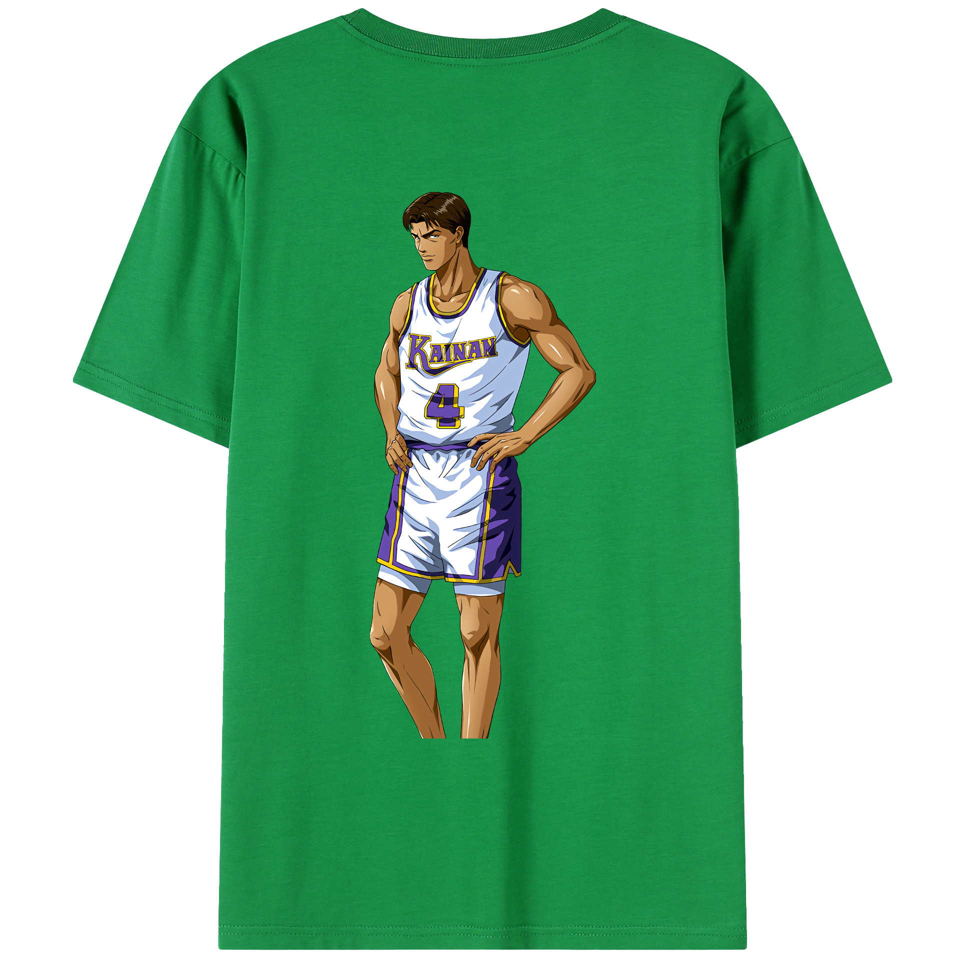 （画像用） SLAM DUNK／スラムダンク 綿100％ メンズ半袖Tシャツ（バックプリント） 通気性