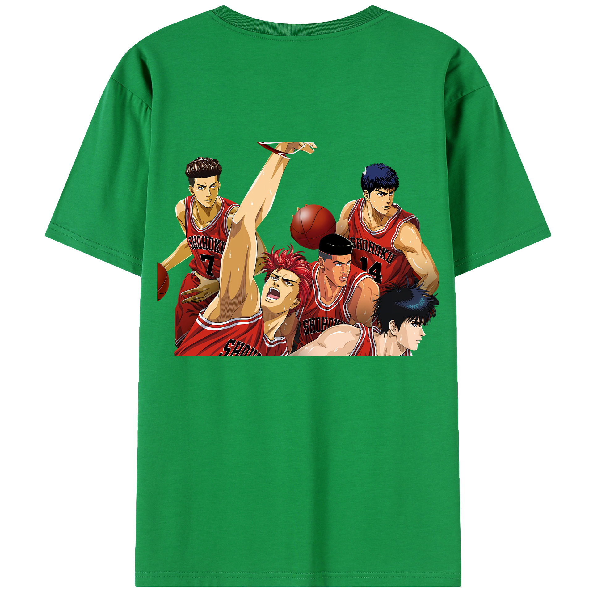（画像用） SLAM DUNK／スラムダンク 綿100％ メンズ半袖Tシャツ（バックプリント） 通気性