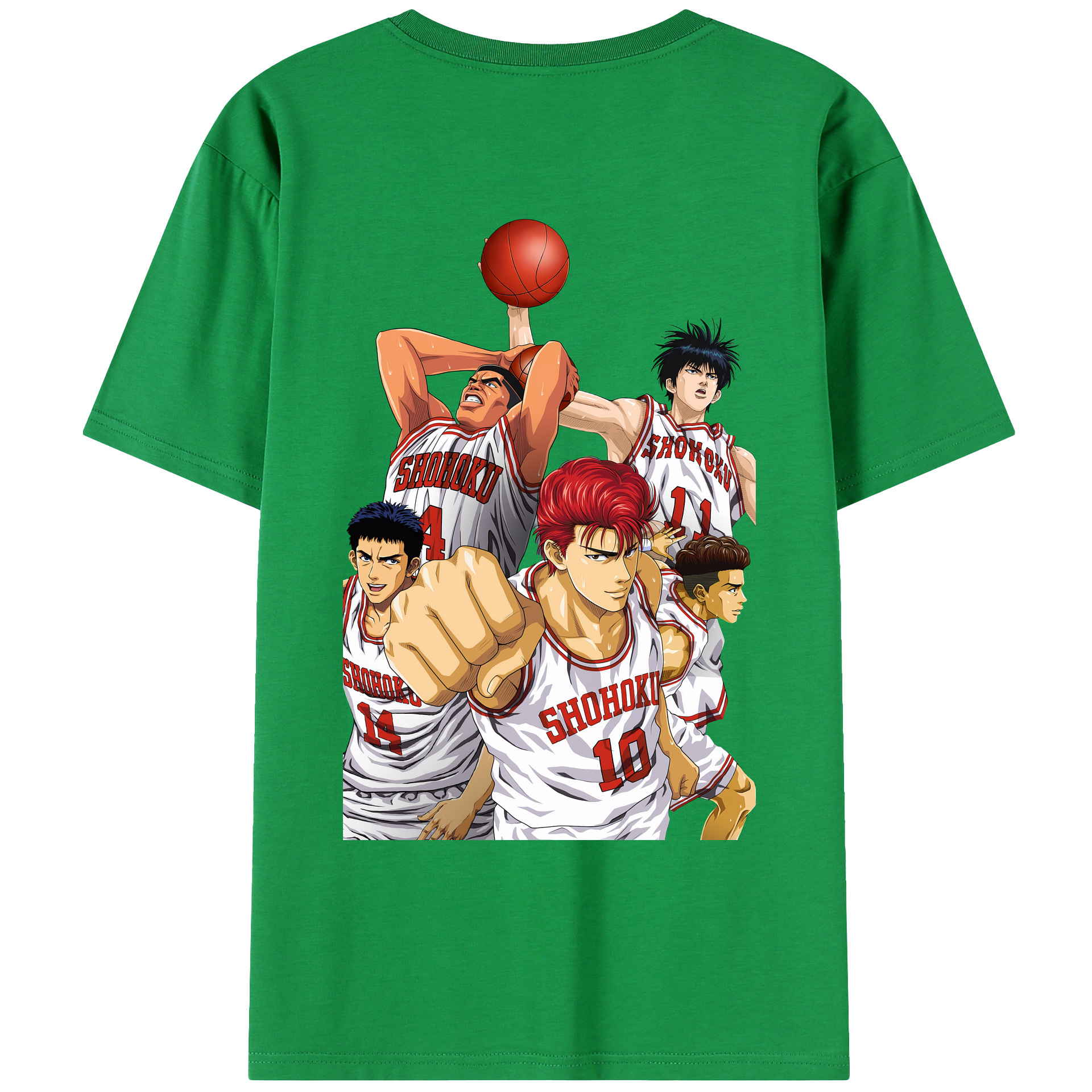 （画像用） SLAM DUNK／スラムダンク 綿100％ メンズ半袖Tシャツ（バックプリント） 通気性