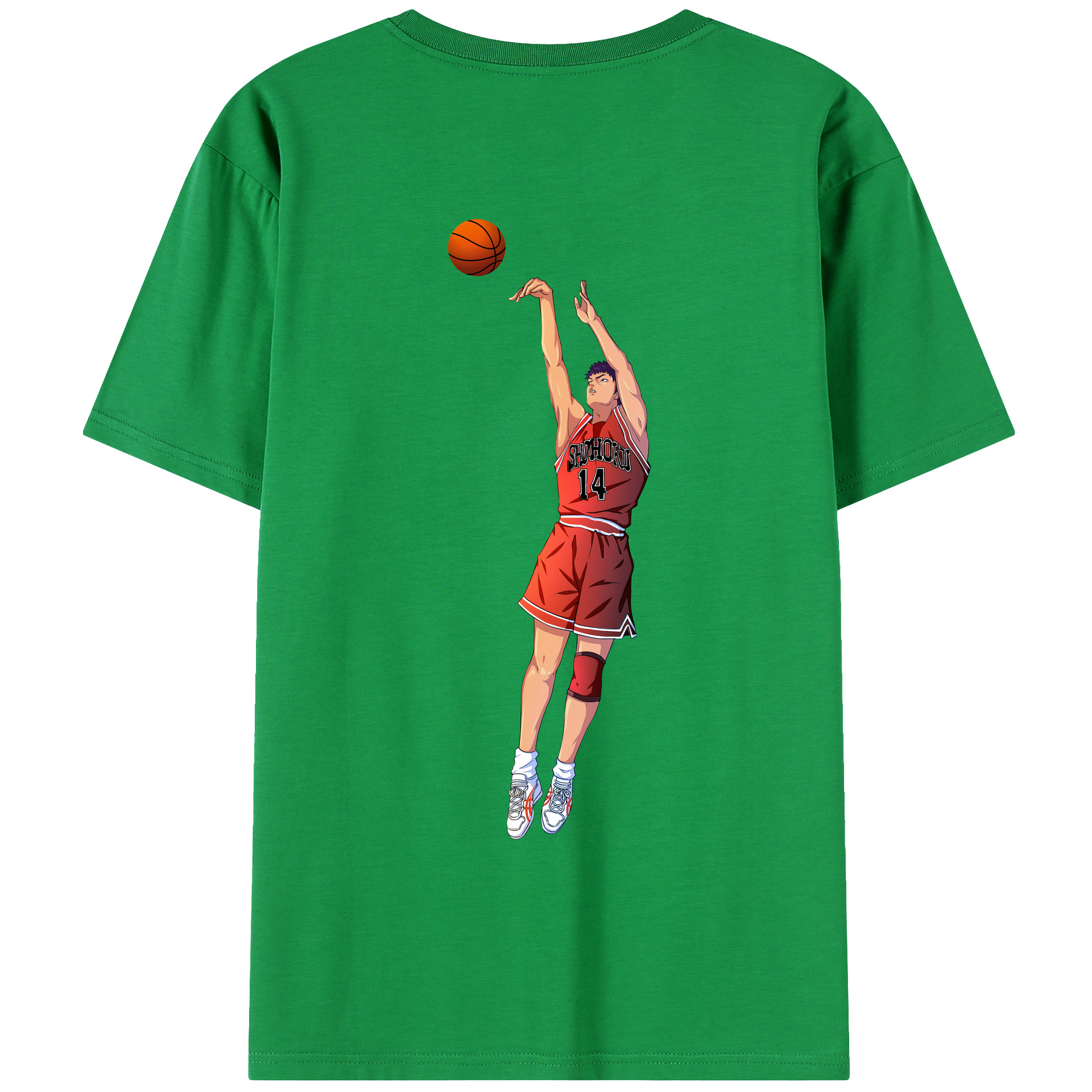 （画像用） SLAM DUNK／スラムダンク 綿100％ メンズ半袖Tシャツ（バックプリント） 通気性