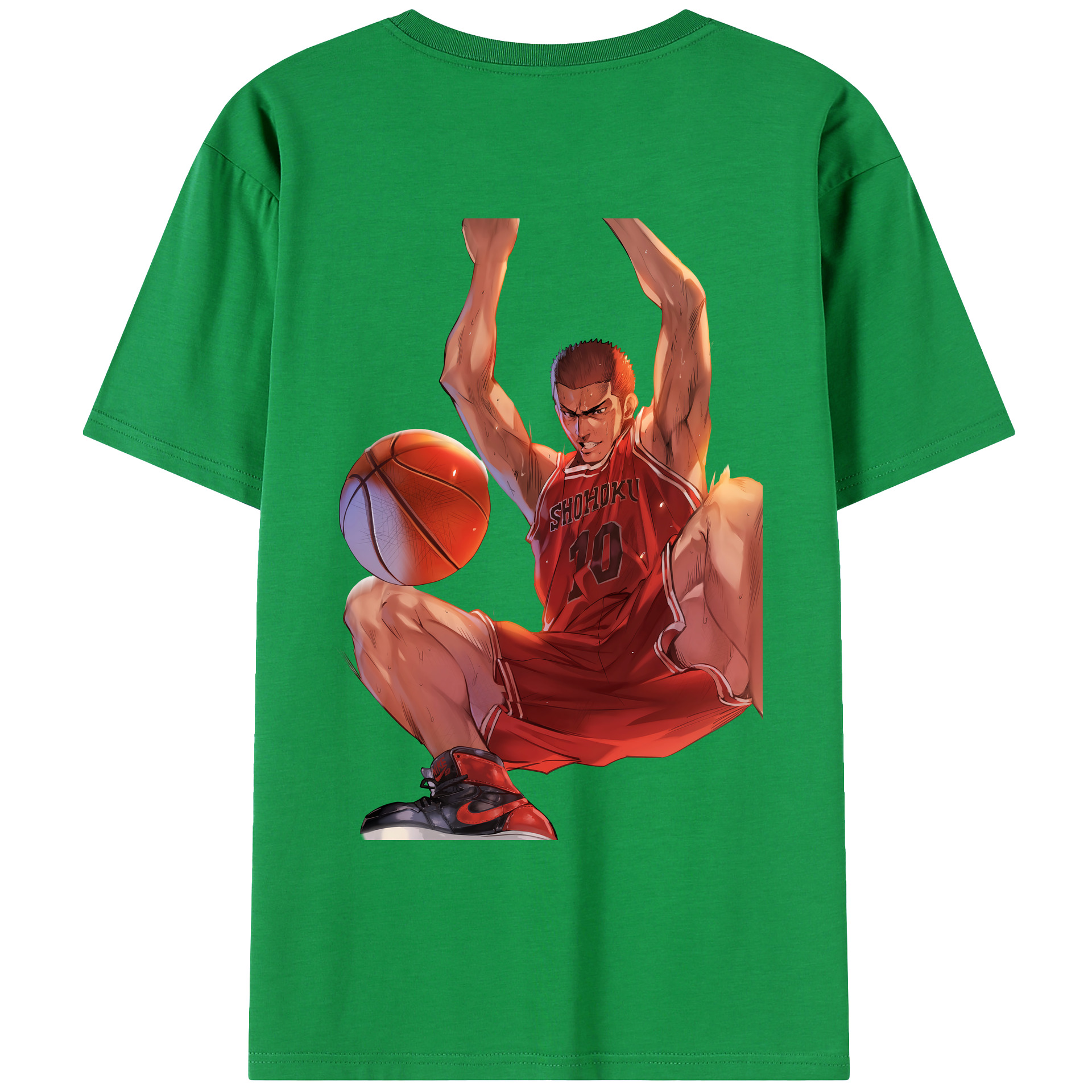 （画像用） SLAM DUNK／スラムダンク 綿100％ メンズ半袖Tシャツ（バックプリント） 通気性