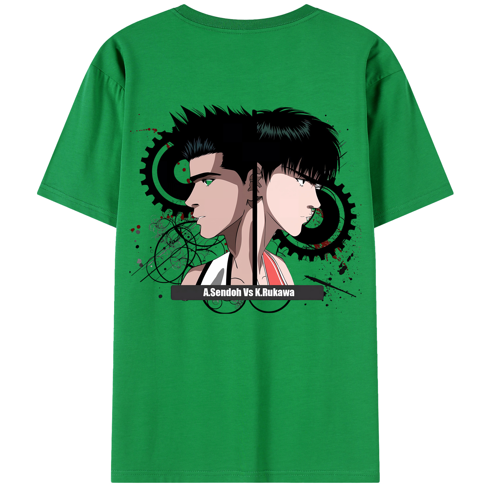（画像用） SLAM DUNK／スラムダンク 綿100％ メンズ半袖Tシャツ（バックプリント） 通気性