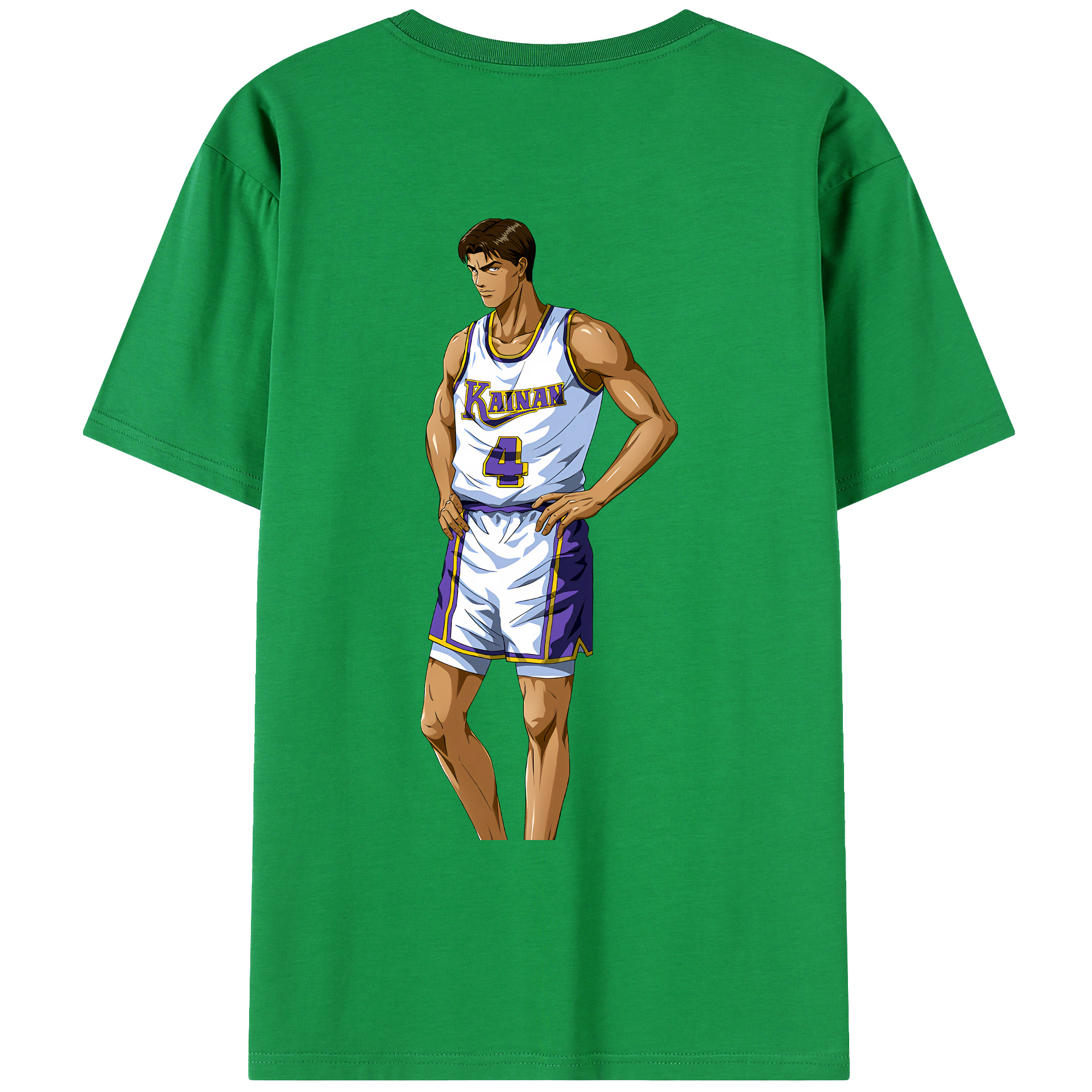 （画像用） SLAM DUNK／スラムダンク 綿100％ メンズ半袖Tシャツ（バックプリント） 通気性