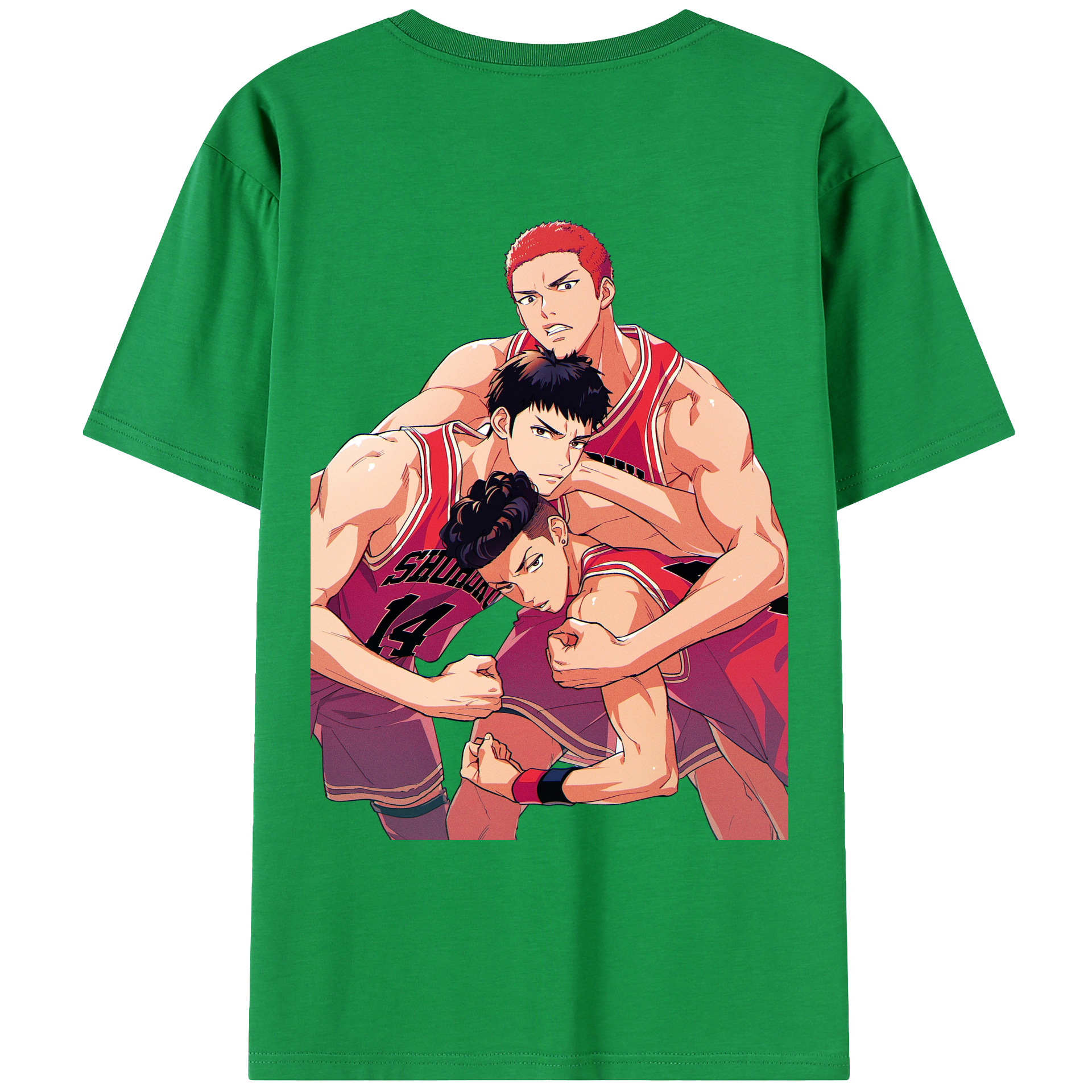 （画像用） SLAM DUNK／スラムダンク 綿100％ メンズ半袖Tシャツ（バックプリント） 通気性