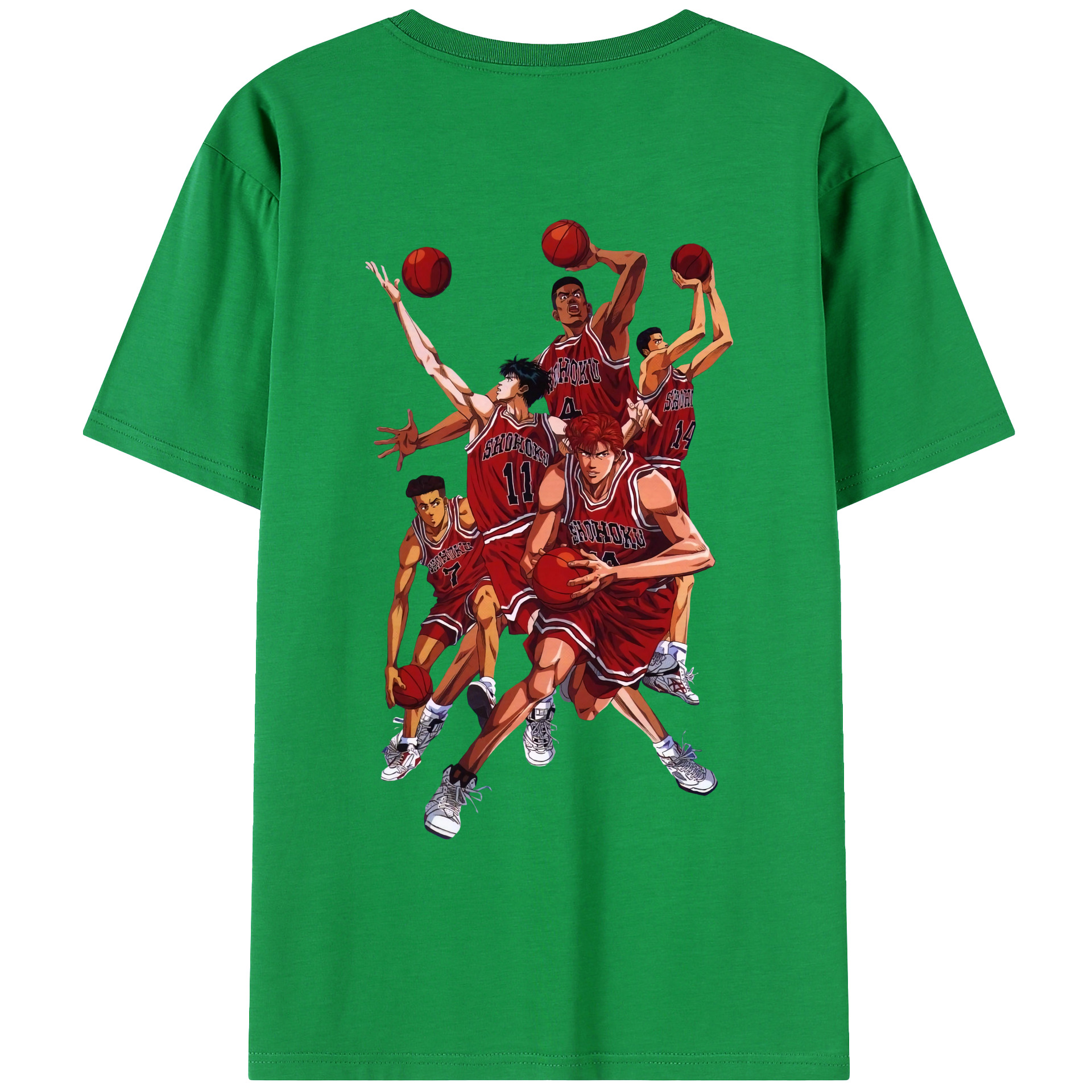 （画像用） SLAM DUNK／スラムダンク 綿100％ メンズ半袖Tシャツ（バックプリント） 通気性