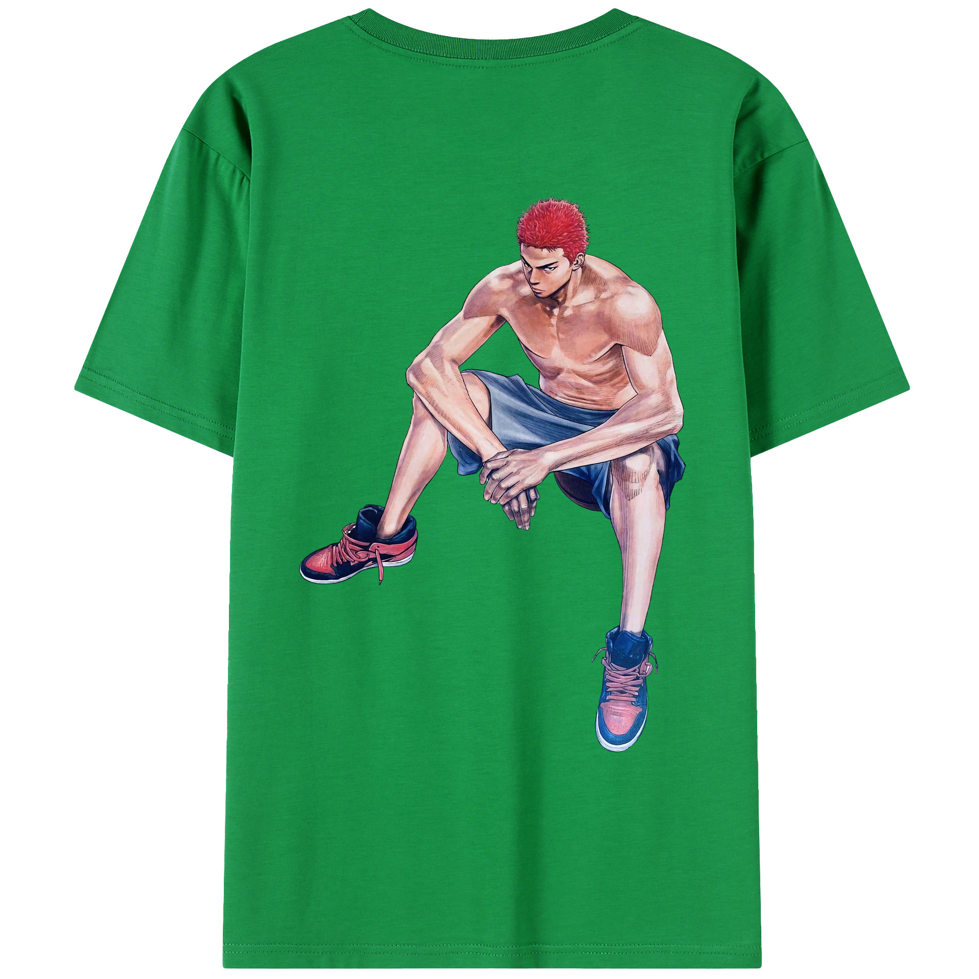 （画像用） SLAM DUNK／スラムダンク 綿100％ メンズ半袖Tシャツ（バックプリント） 通気性