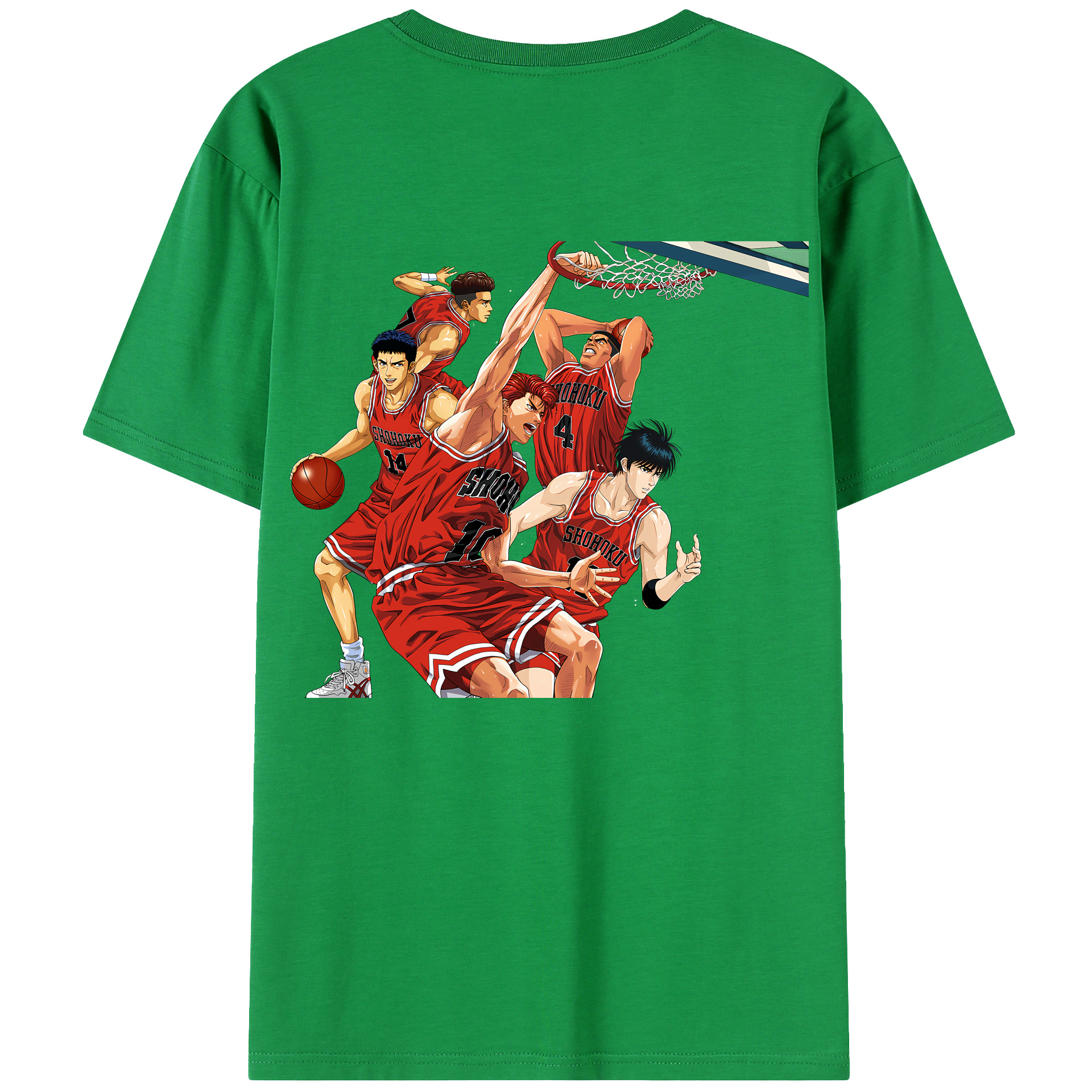 （画像用） SLAM DUNK／スラムダンク 綿100％ メンズ半袖Tシャツ（バックプリント） 通気性