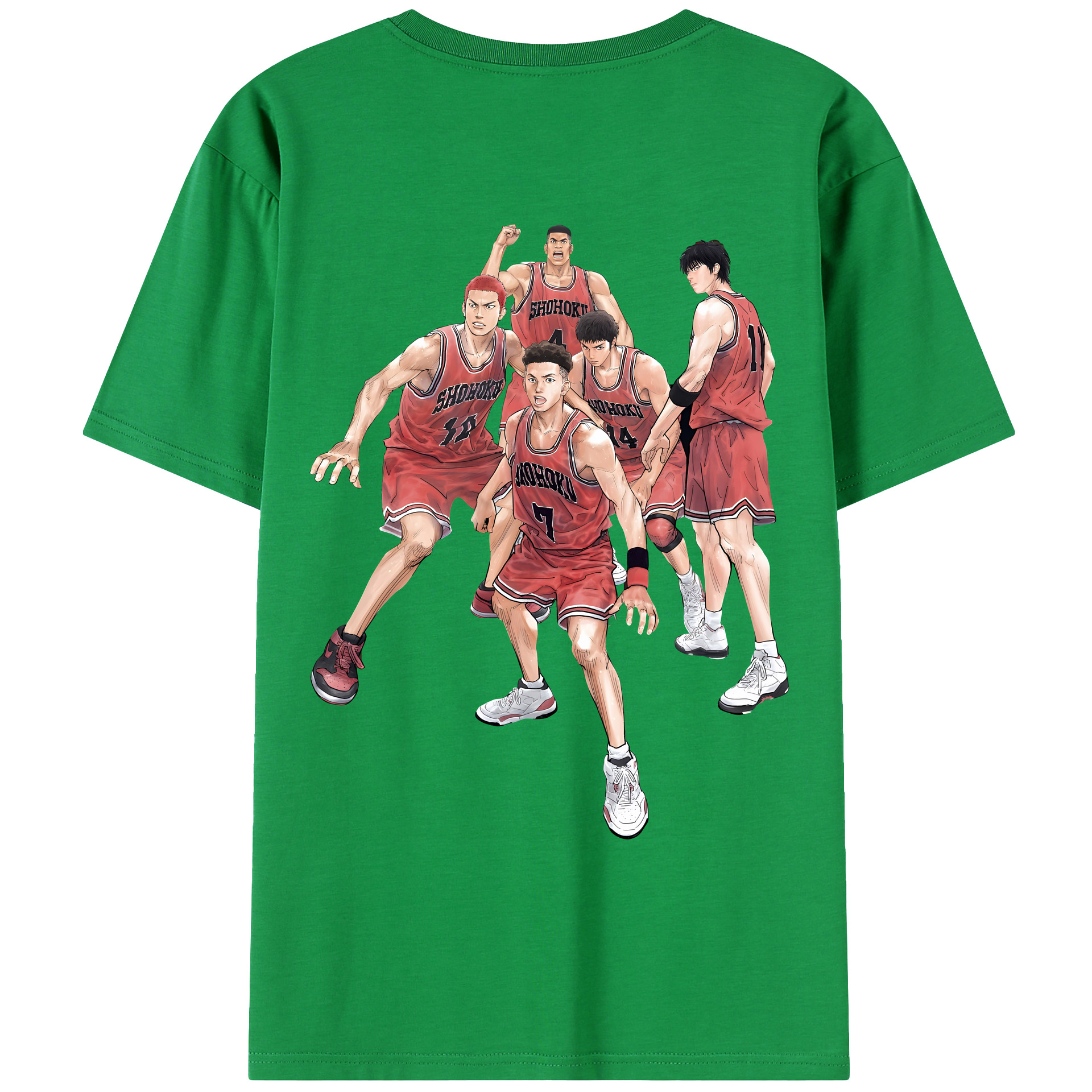 （画像用） SLAM DUNK／スラムダンク 綿100％ メンズ半袖Tシャツ（バックプリント） 通気性