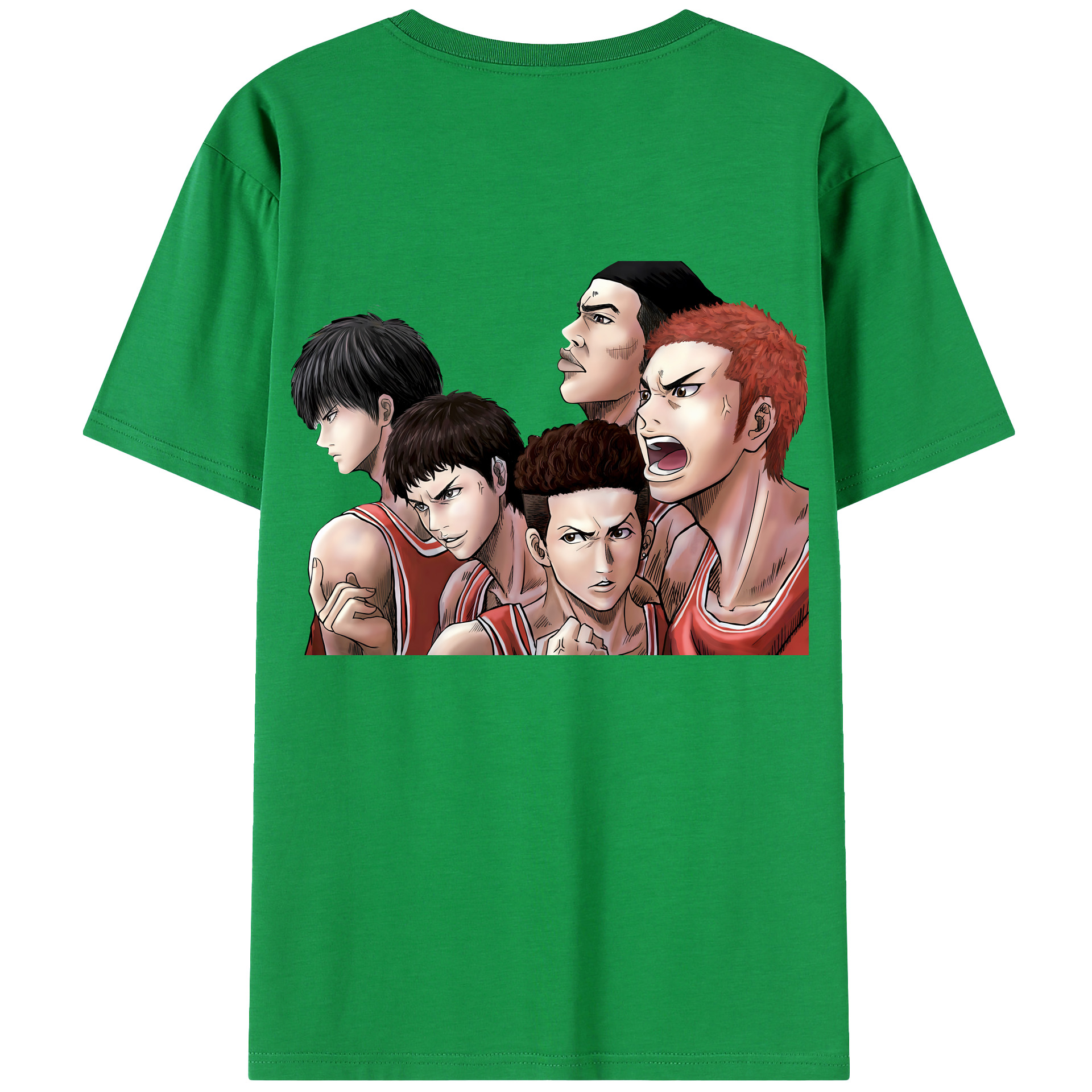 （画像用） SLAM DUNK／スラムダンク 綿100％ メンズ半袖Tシャツ（バックプリント） 通気性