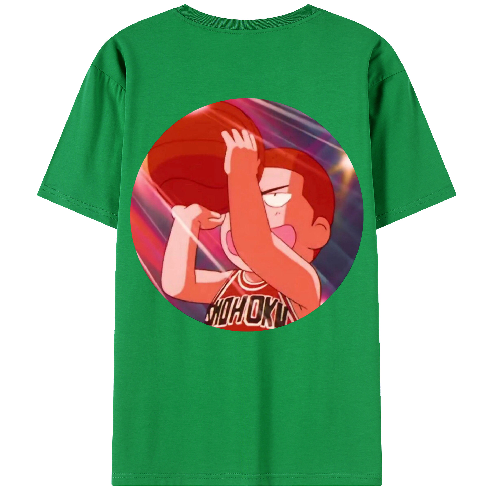 （画像用） SLAM DUNK／スラムダンク 綿100％ メンズ半袖Tシャツ（バックプリント） 通気性