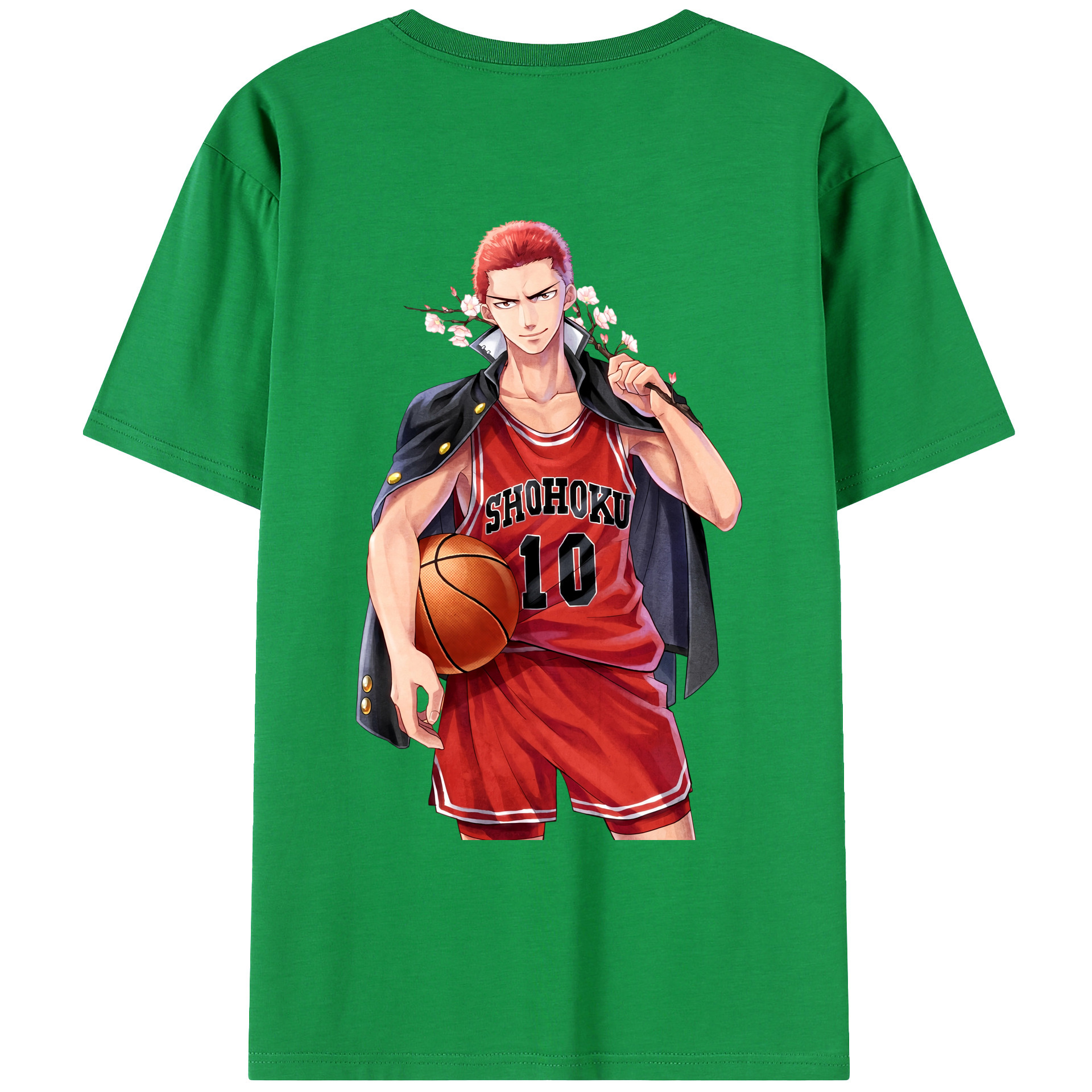 （画像用） SLAM DUNK／スラムダンク 綿100％ メンズ半袖Tシャツ（バックプリント） 通気性