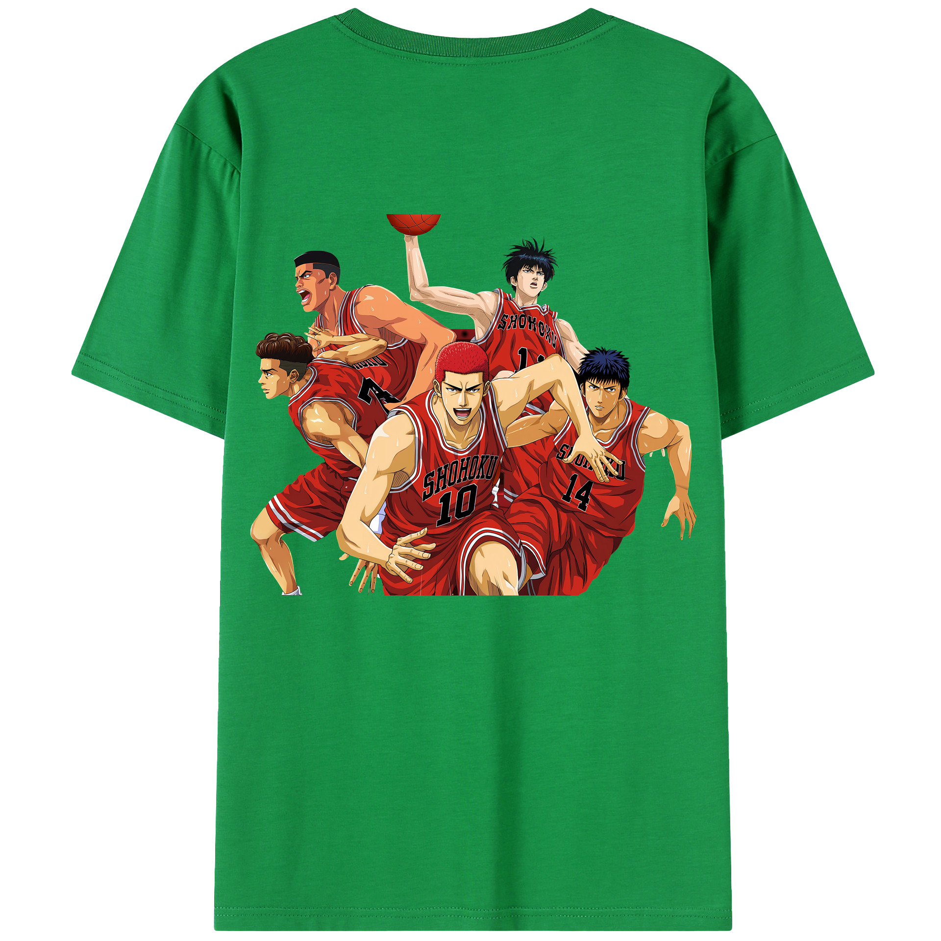 （画像用） SLAM DUNK／スラムダンク 綿100％ メンズ半袖Tシャツ（バックプリント） 通気性