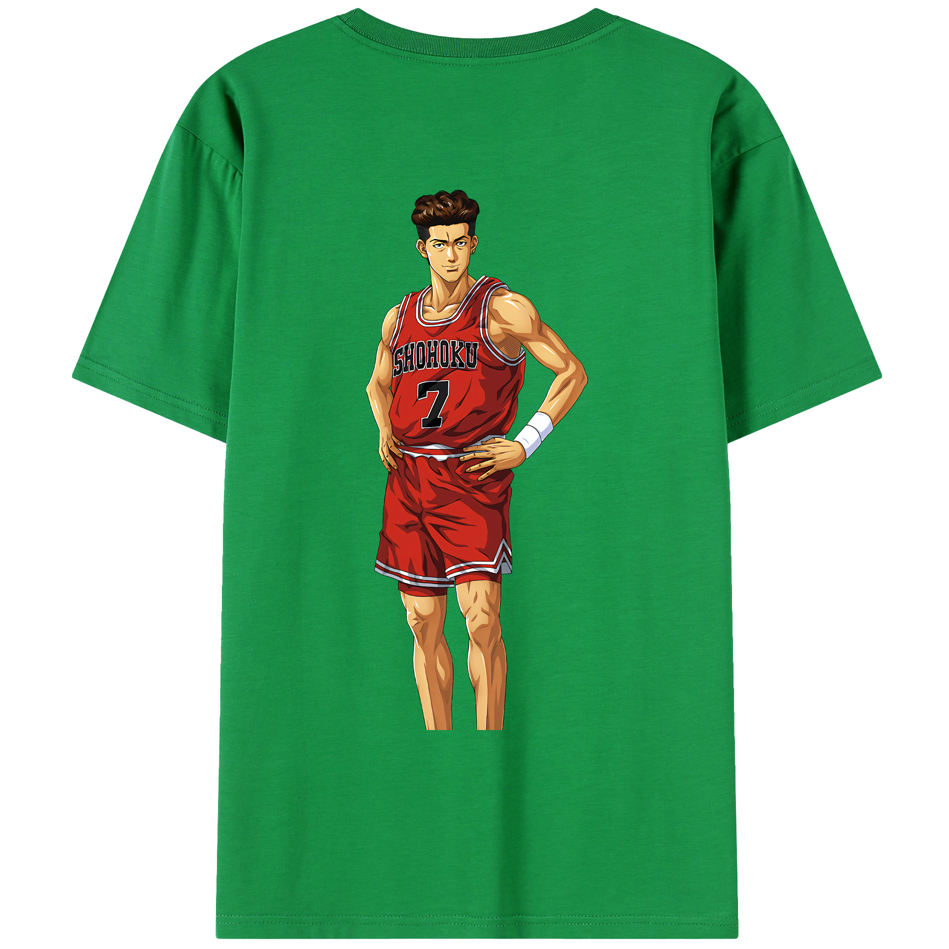 （画像用） SLAM DUNK／スラムダンク 綿100％ メンズ半袖Tシャツ（バックプリント） 通気性