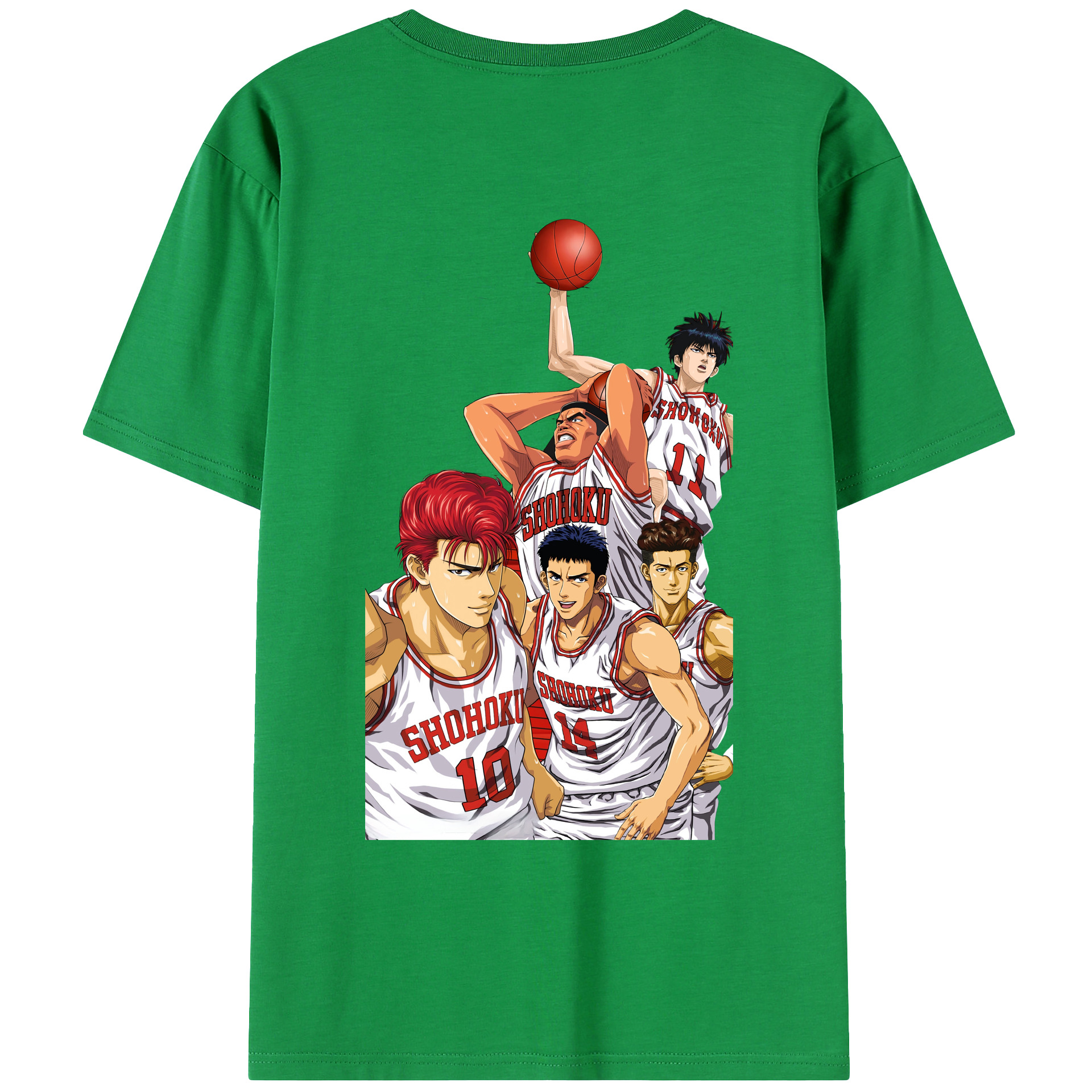 （画像用） SLAM DUNK／スラムダンク 綿100％ メンズ半袖Tシャツ（バックプリント） 通気性