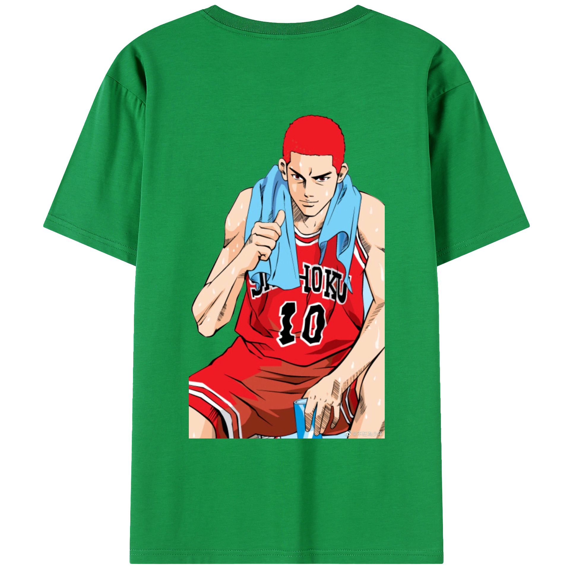 （画像用） SLAM DUNK／スラムダンク 綿100％ メンズ半袖Tシャツ（バックプリント） 通気性