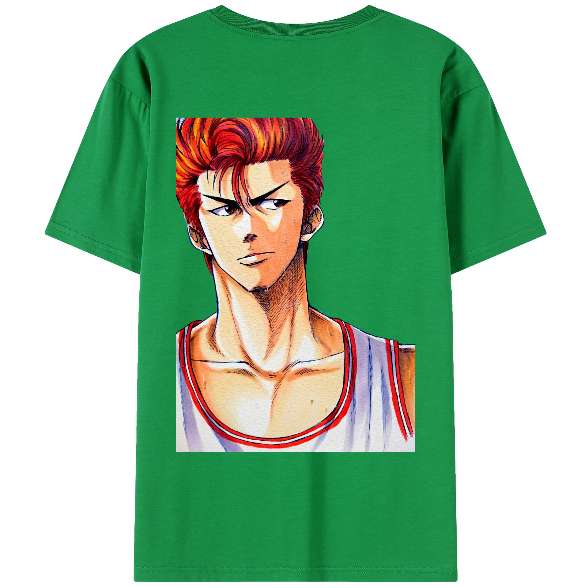 （画像用） SLAM DUNK／スラムダンク 綿100％ メンズ半袖Tシャツ（バックプリント） 通気性