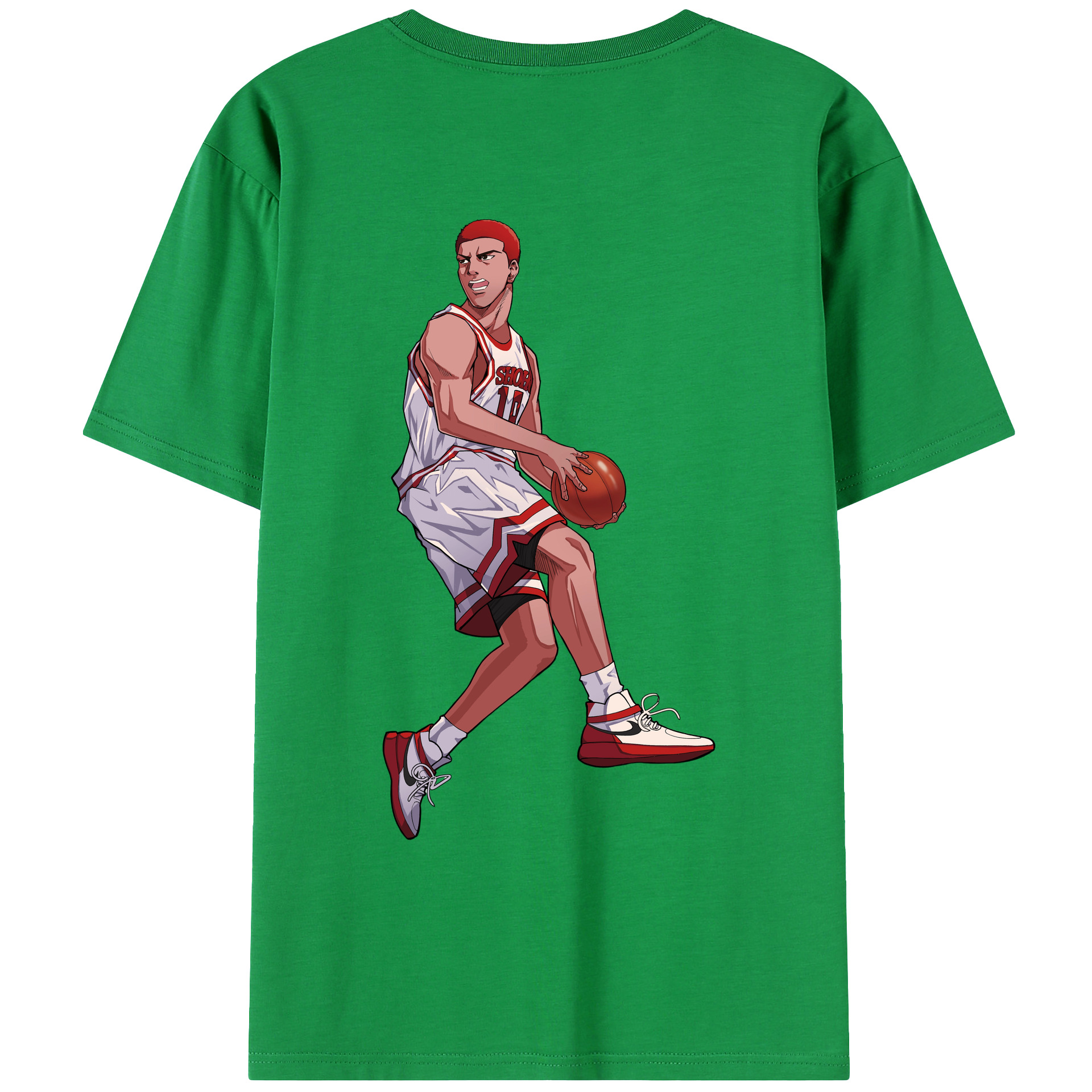 （画像用） SLAM DUNK／スラムダンク 綿100％ メンズ半袖Tシャツ（バックプリント） 通気性