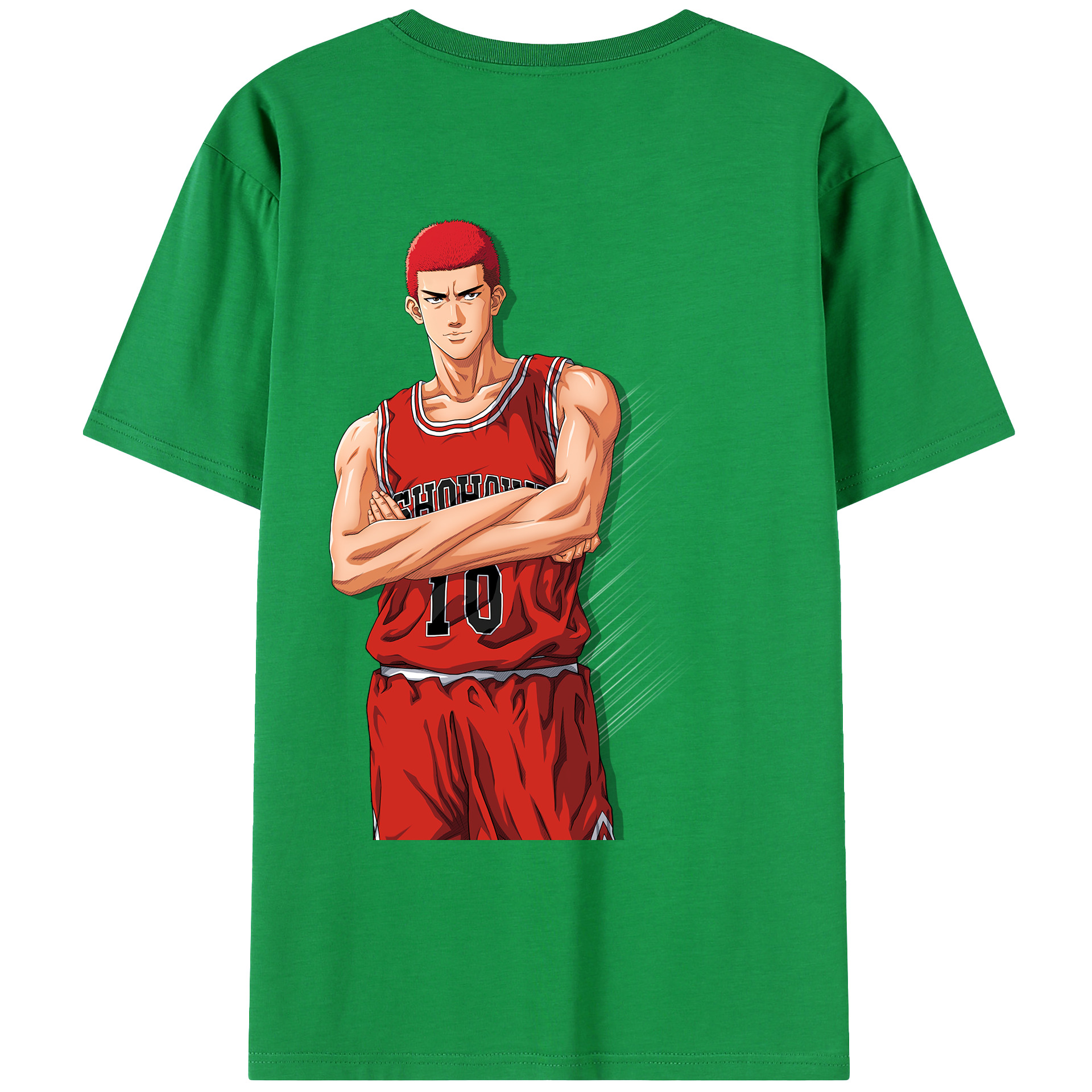 （画像用） SLAM DUNK／スラムダンク 綿100％ メンズ半袖Tシャツ（バックプリント） 通気性