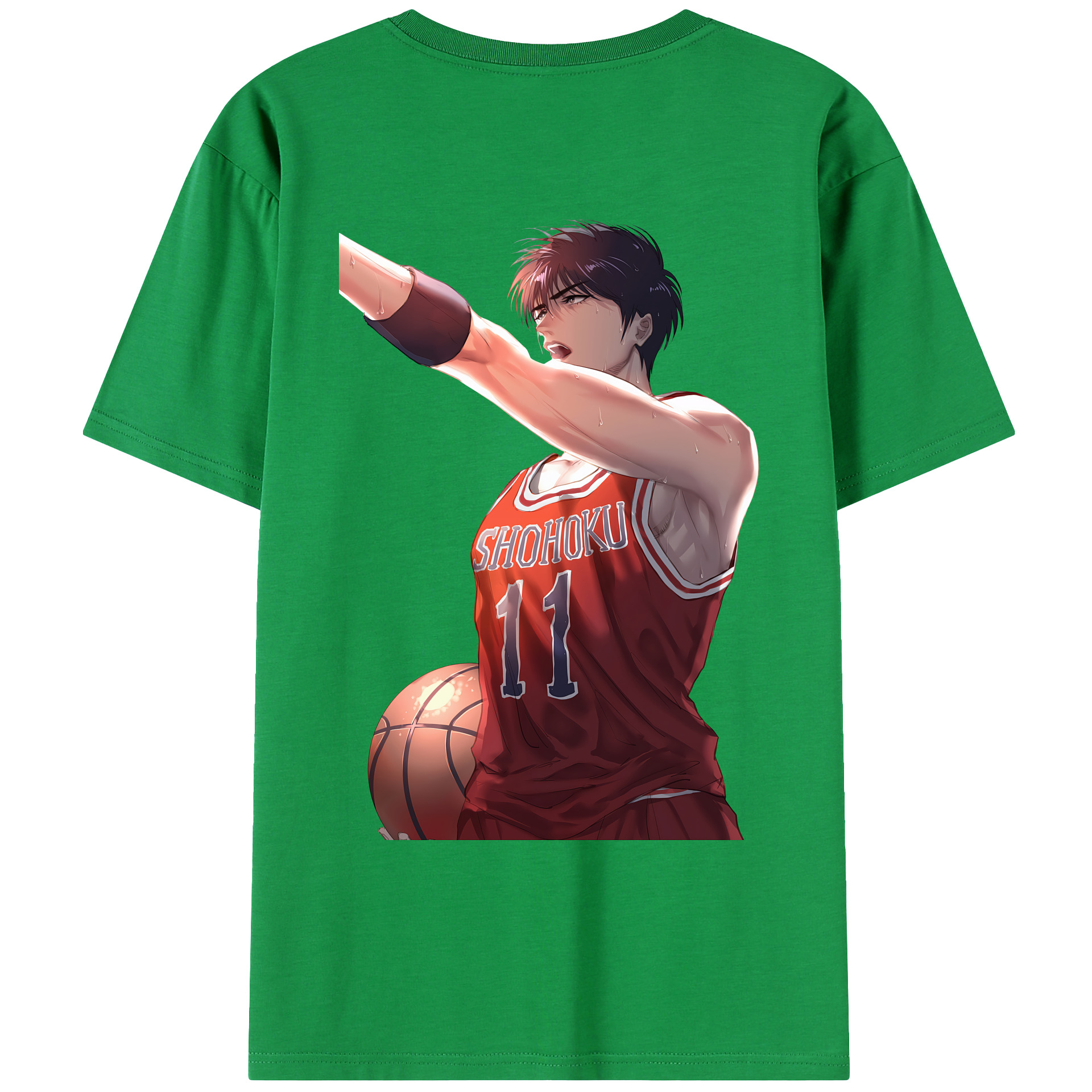 （画像用） SLAM DUNK／スラムダンク 綿100％ メンズ半袖Tシャツ（バックプリント） 通気性