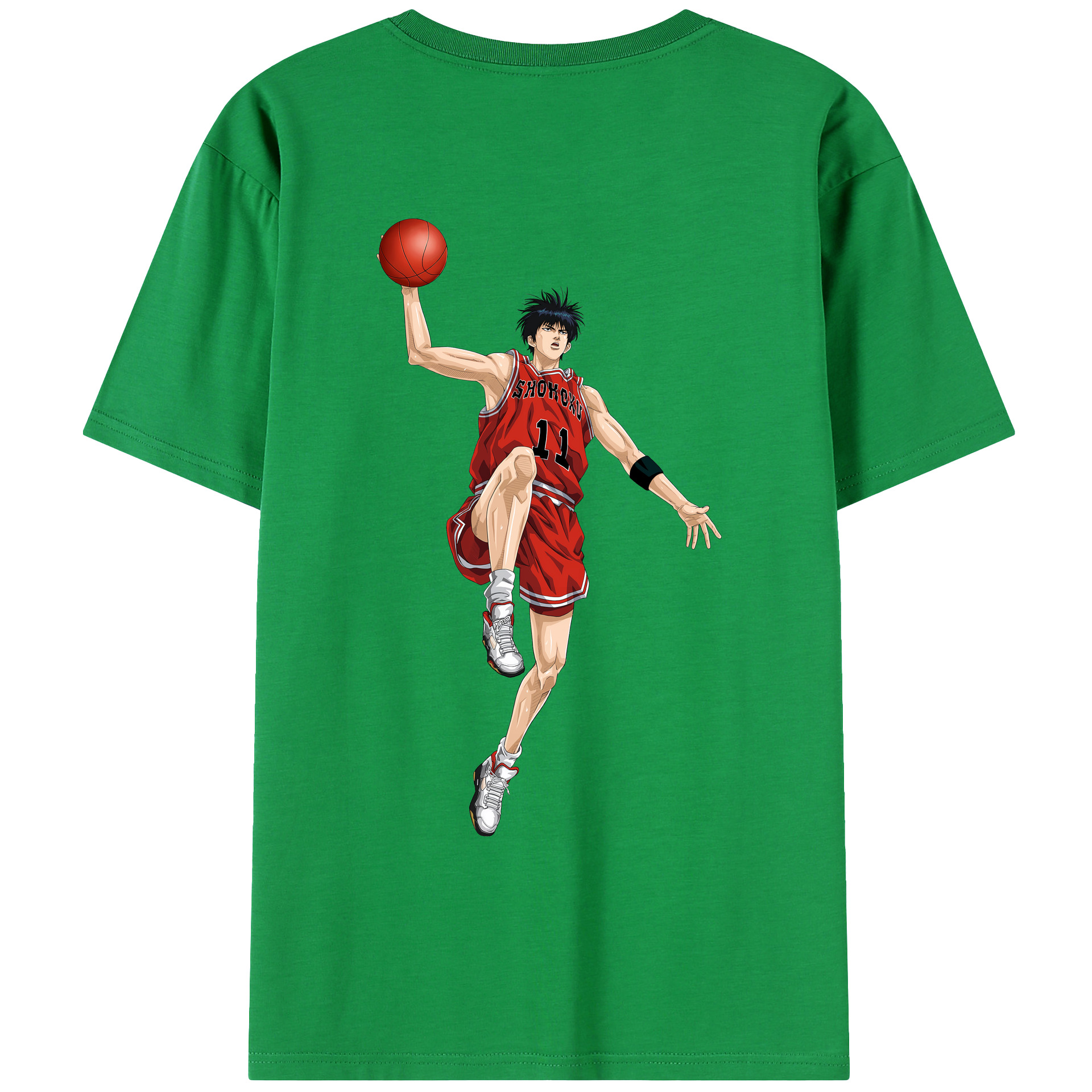 （画像用） SLAM DUNK／スラムダンク 綿100％ メンズ半袖Tシャツ（バックプリント） 通気性