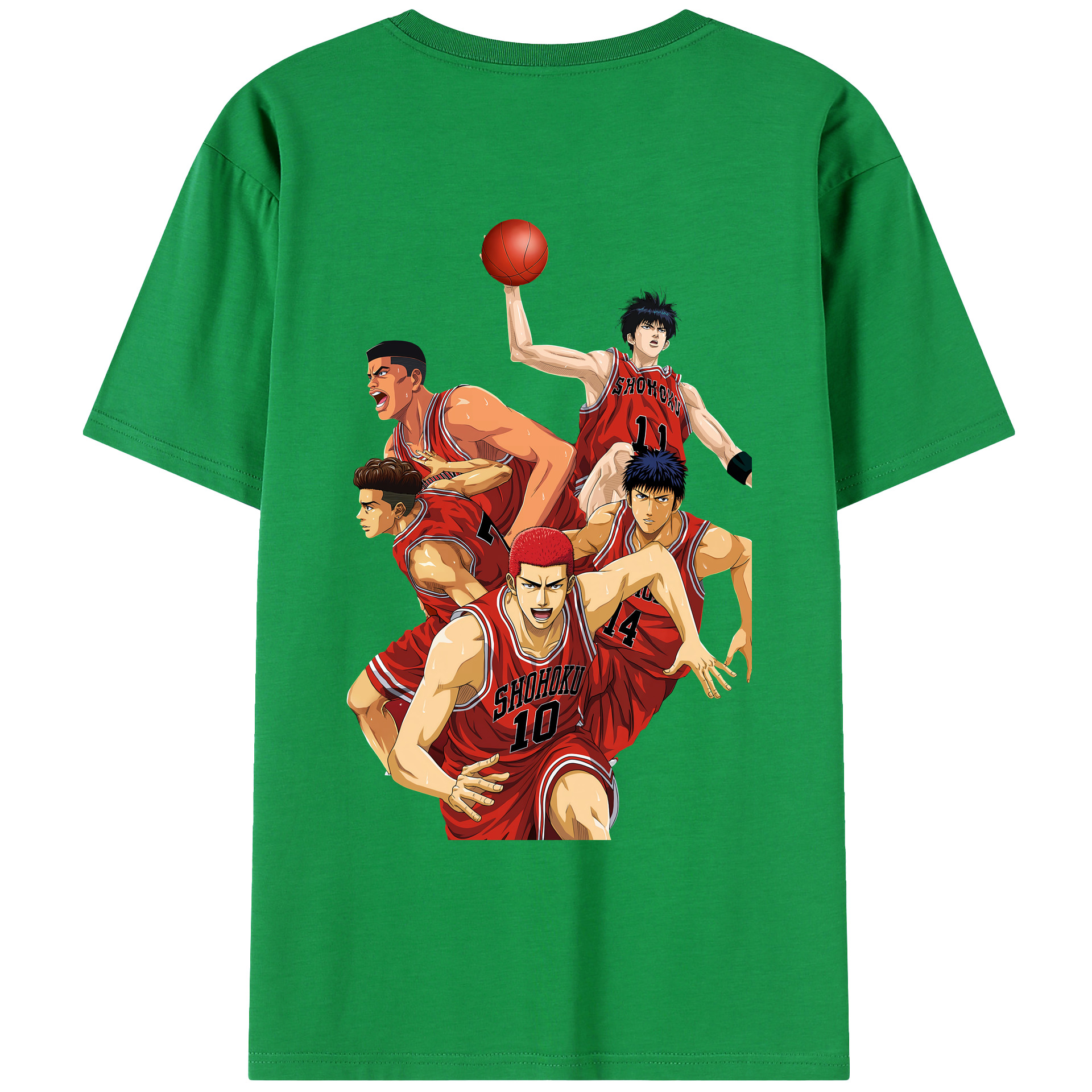 （画像用） SLAM DUNK／スラムダンク 綿100％ メンズ半袖Tシャツ（バックプリント） 通気性
