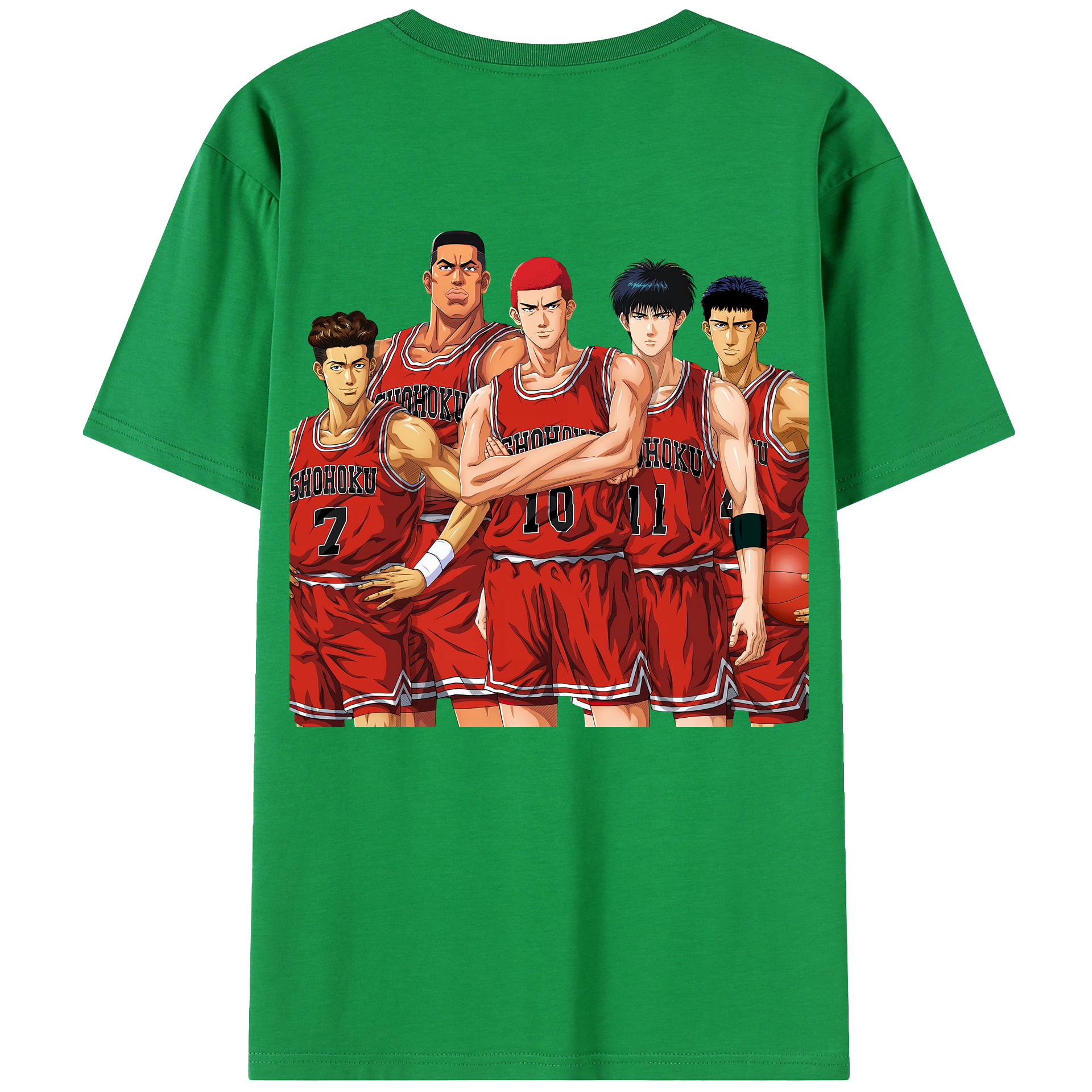 （画像用） SLAM DUNK／スラムダンク 綿100％ メンズ半袖Tシャツ（バックプリント） 通気性