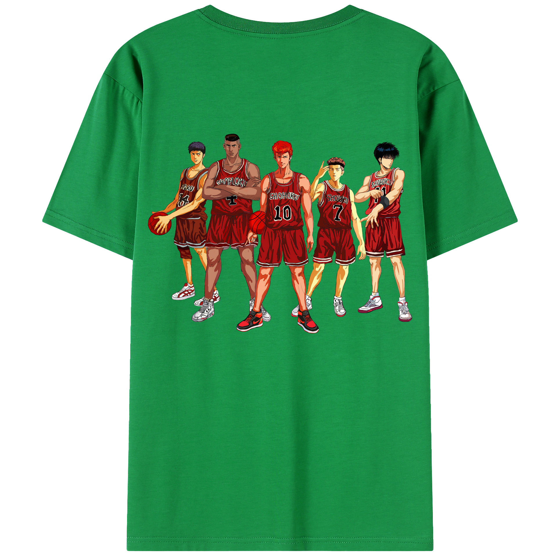 （画像用） SLAM DUNK／スラムダンク 綿100％ メンズ半袖Tシャツ（バックプリント） 通気性