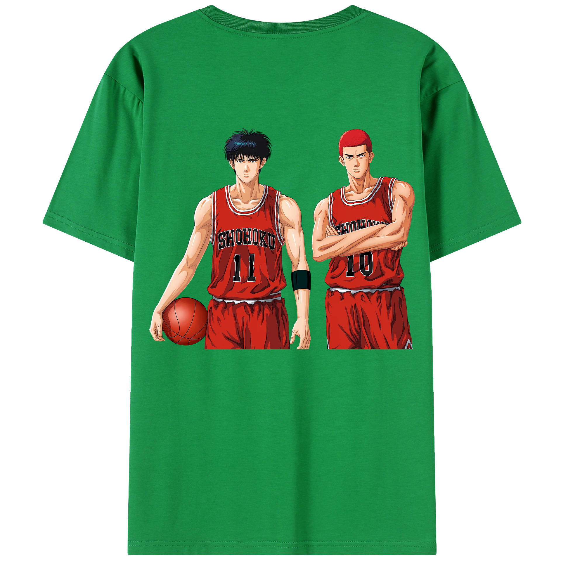 （画像用） SLAM DUNK／スラムダンク 綿100％ メンズ半袖Tシャツ（バックプリント） 通気性
