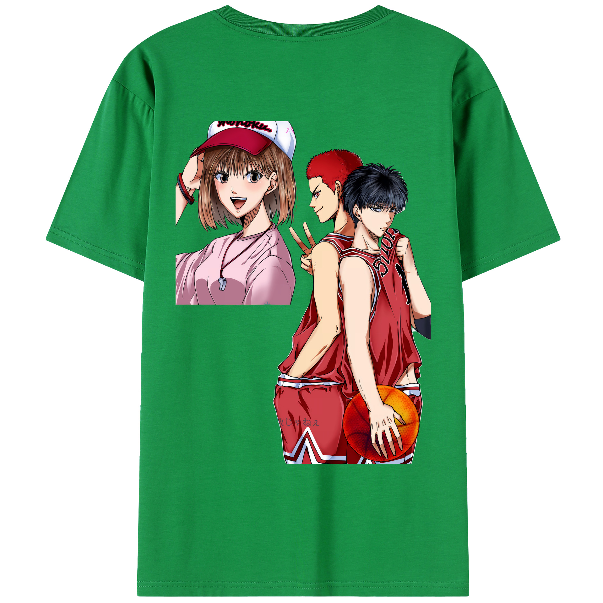（画像用） SLAM DUNK／スラムダンク 綿100％ メンズ半袖Tシャツ（バックプリント） 通気性