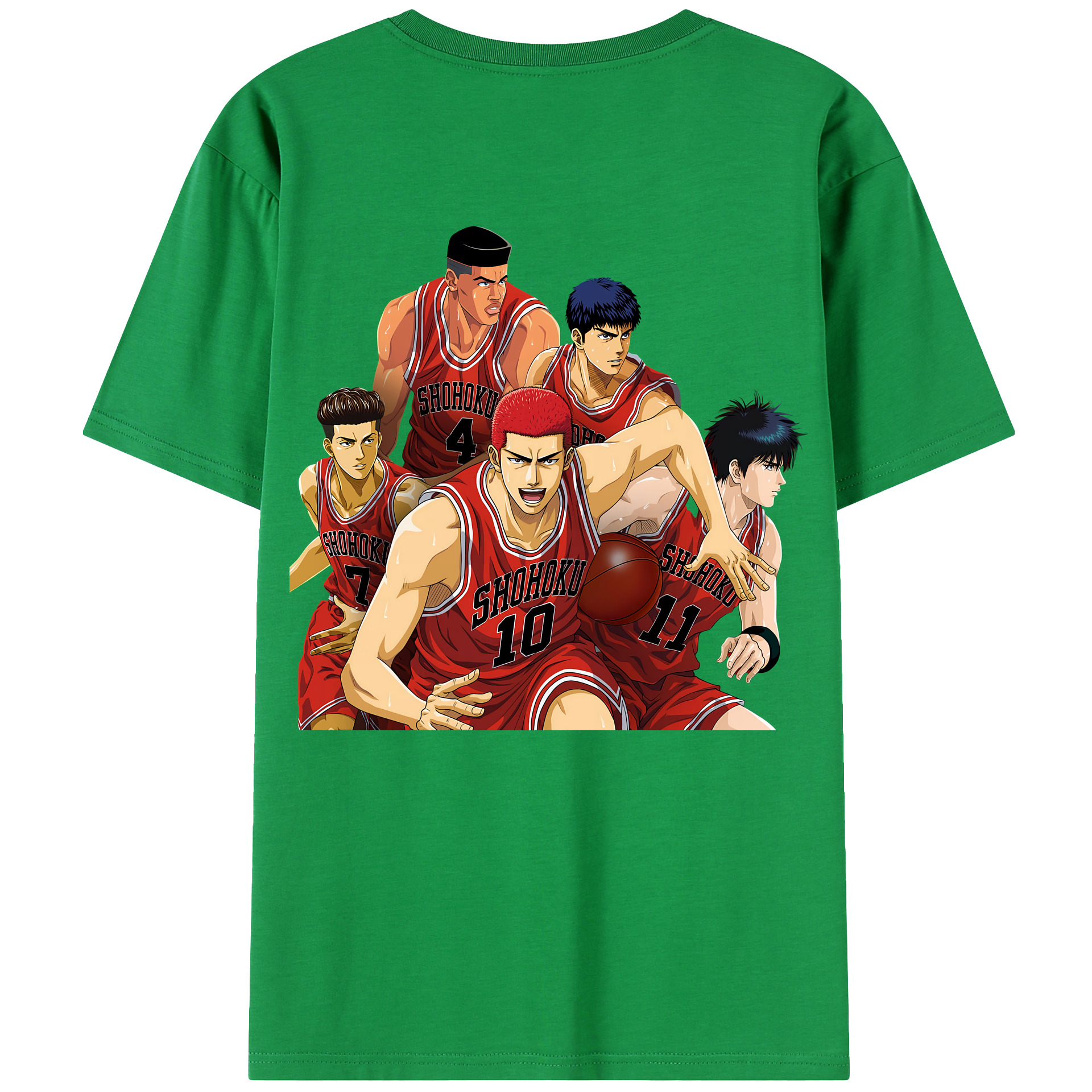 （画像用） SLAM DUNK／スラムダンク 綿100％ メンズ半袖Tシャツ（バックプリント） 通気性