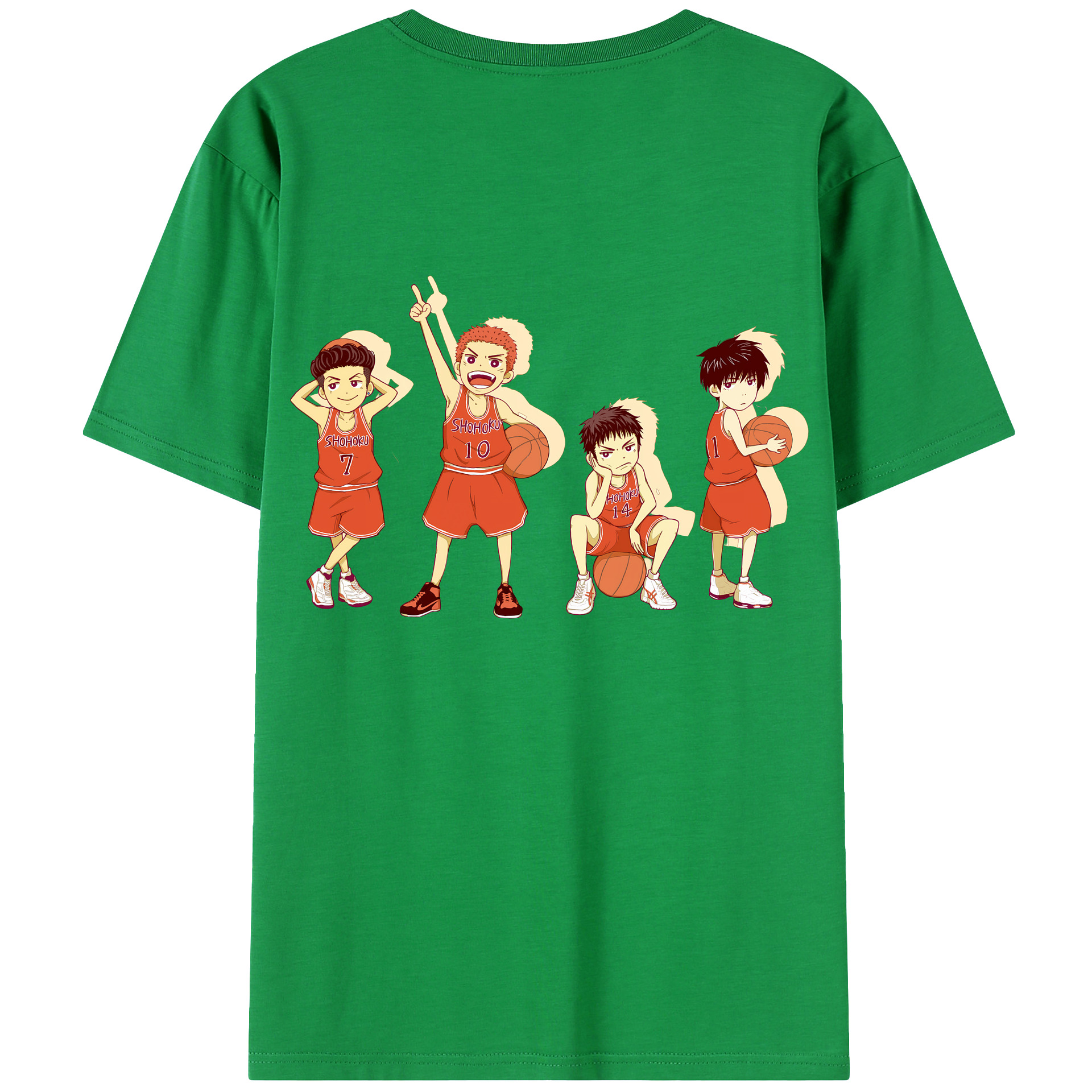 （画像用） SLAM DUNK／スラムダンク 綿100％ メンズ半袖Tシャツ（バックプリント） 通気性