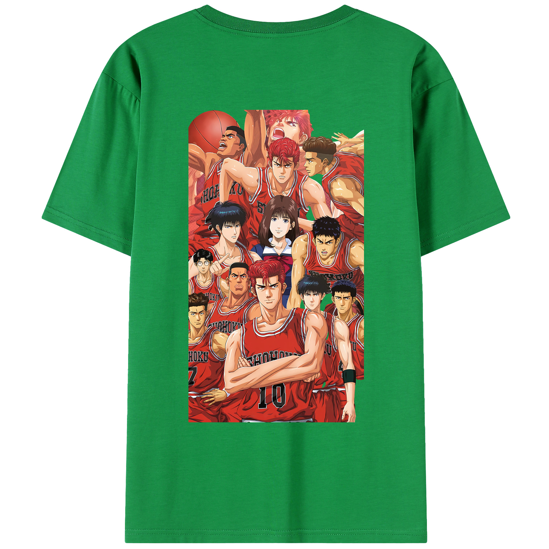 （画像用） SLAM DUNK／スラムダンク 綿100％ メンズ半袖Tシャツ（バックプリント） 通気性