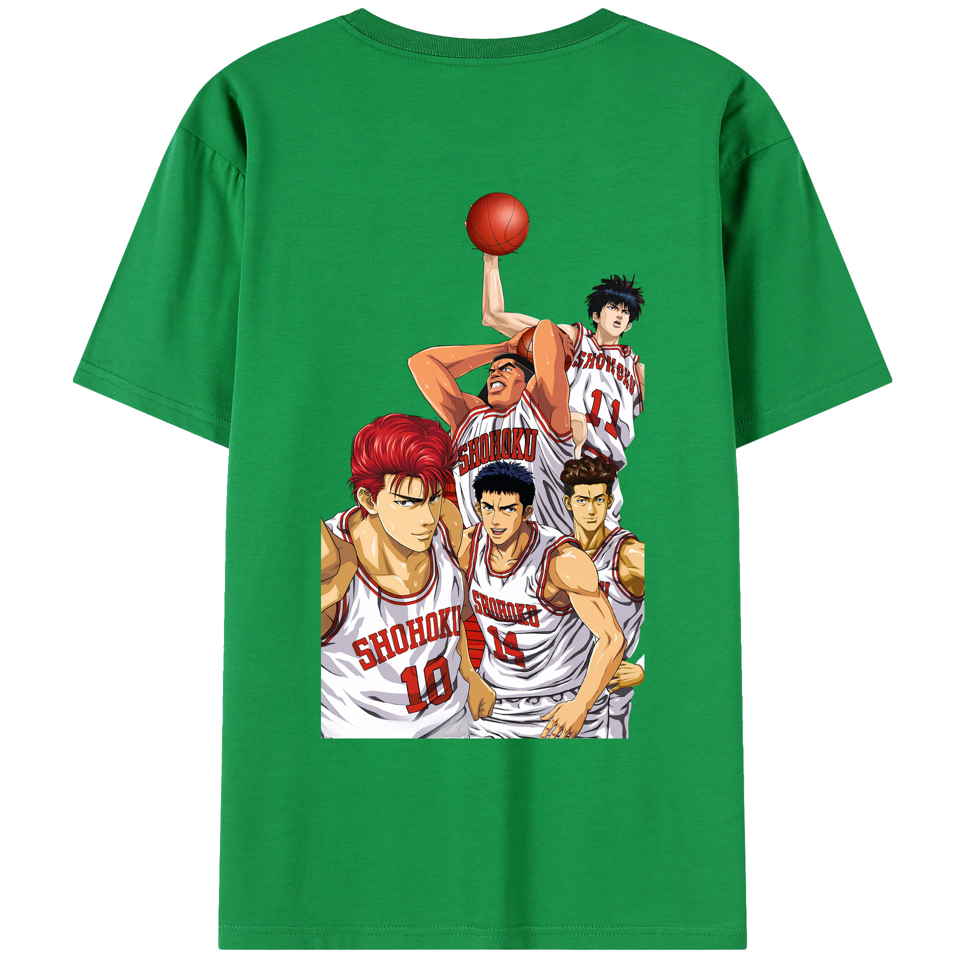 （画像用） SLAM DUNK／スラムダンク 綿100％ メンズ半袖Tシャツ（バックプリント） 通気性