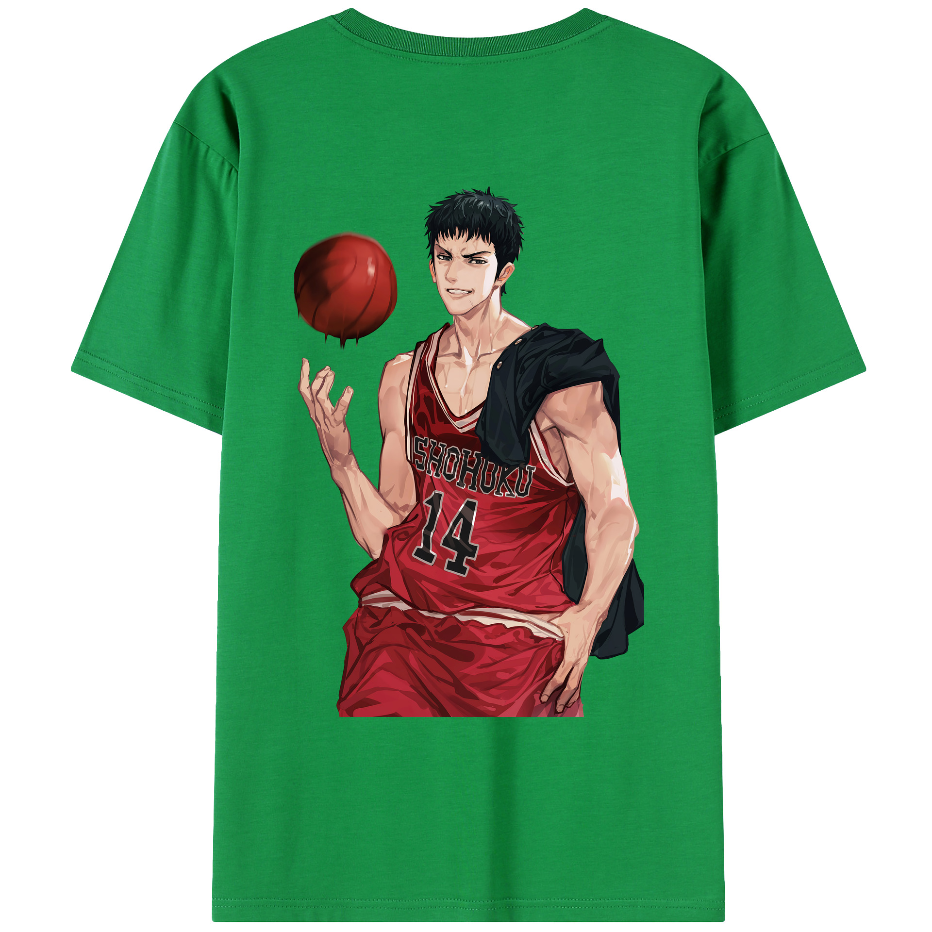 （画像用） SLAM DUNK／スラムダンク 綿100％ メンズ半袖Tシャツ（バックプリント） 通気性