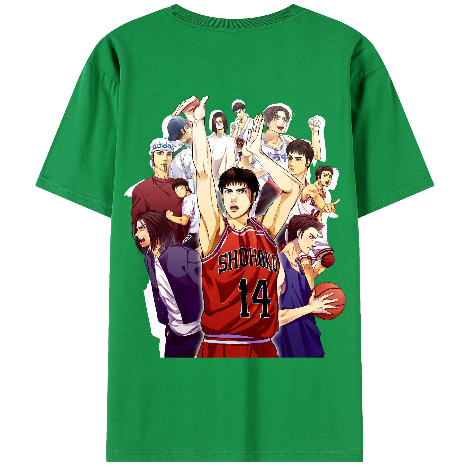 （画像用） SLAM DUNK／スラムダンク 綿100％ メンズ半袖Tシャツ（バックプリント） 通気性