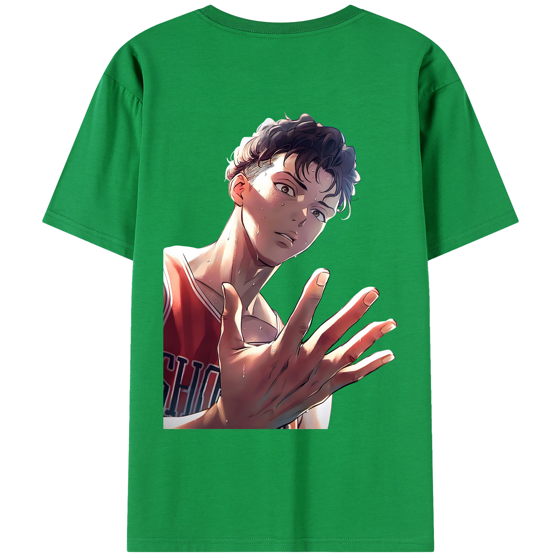 （画像用） SLAM DUNK／スラムダンク 綿100％ メンズ半袖Tシャツ（バックプリント） 通気性