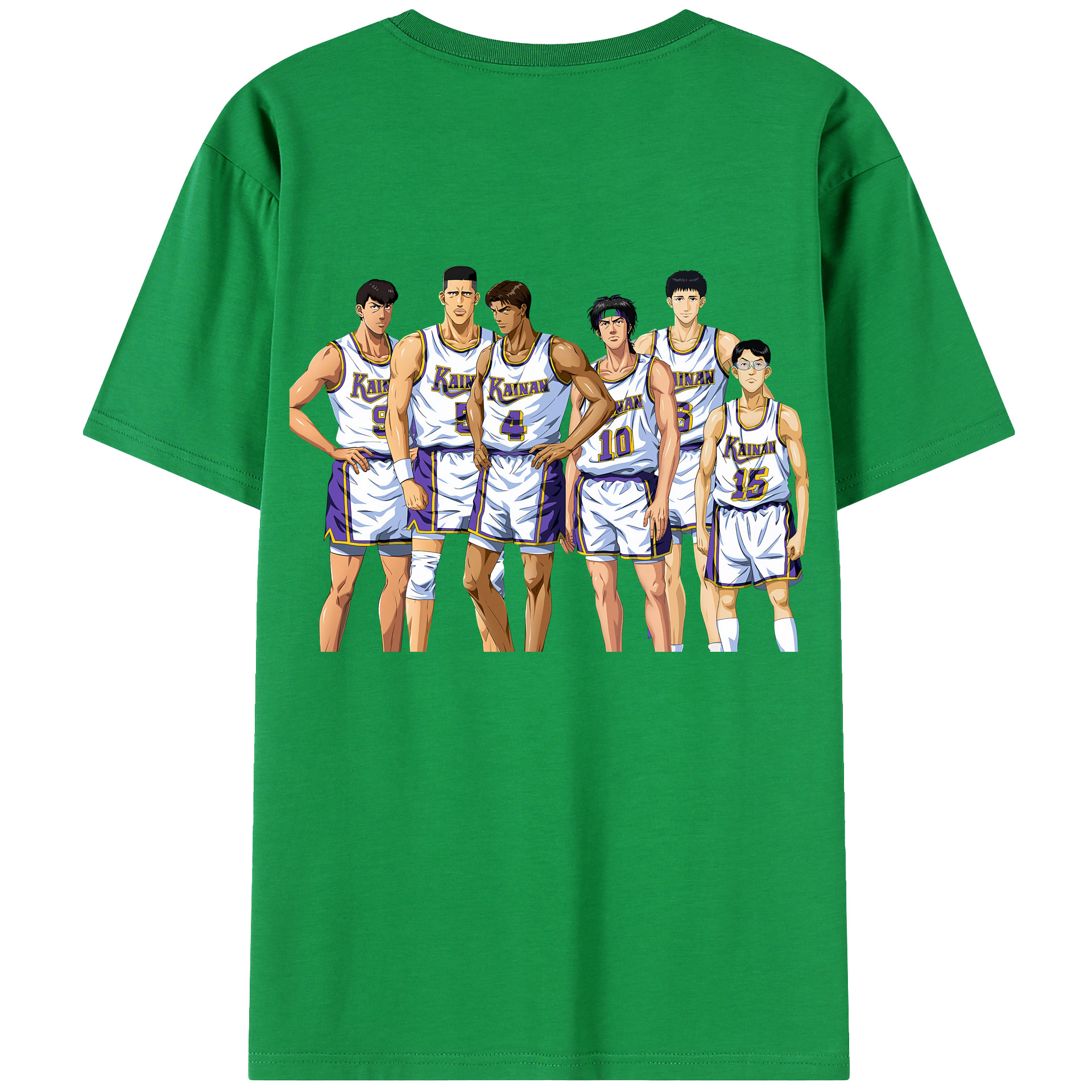 （画像用） SLAM DUNK／スラムダンク 綿100％ メンズ半袖Tシャツ（バックプリント） 通気性