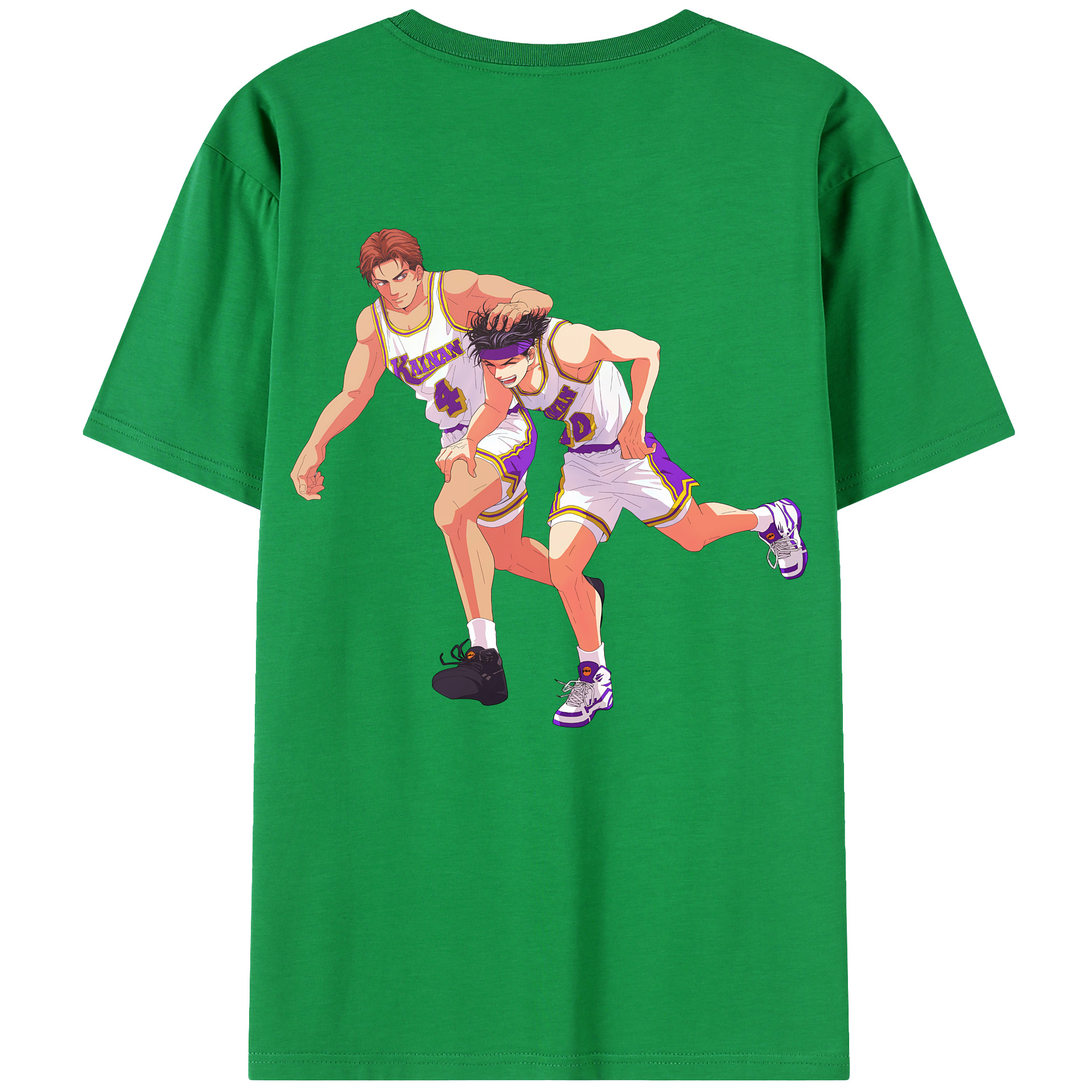 （画像用） SLAM DUNK／スラムダンク 綿100％ メンズ半袖Tシャツ（バックプリント） 通気性
