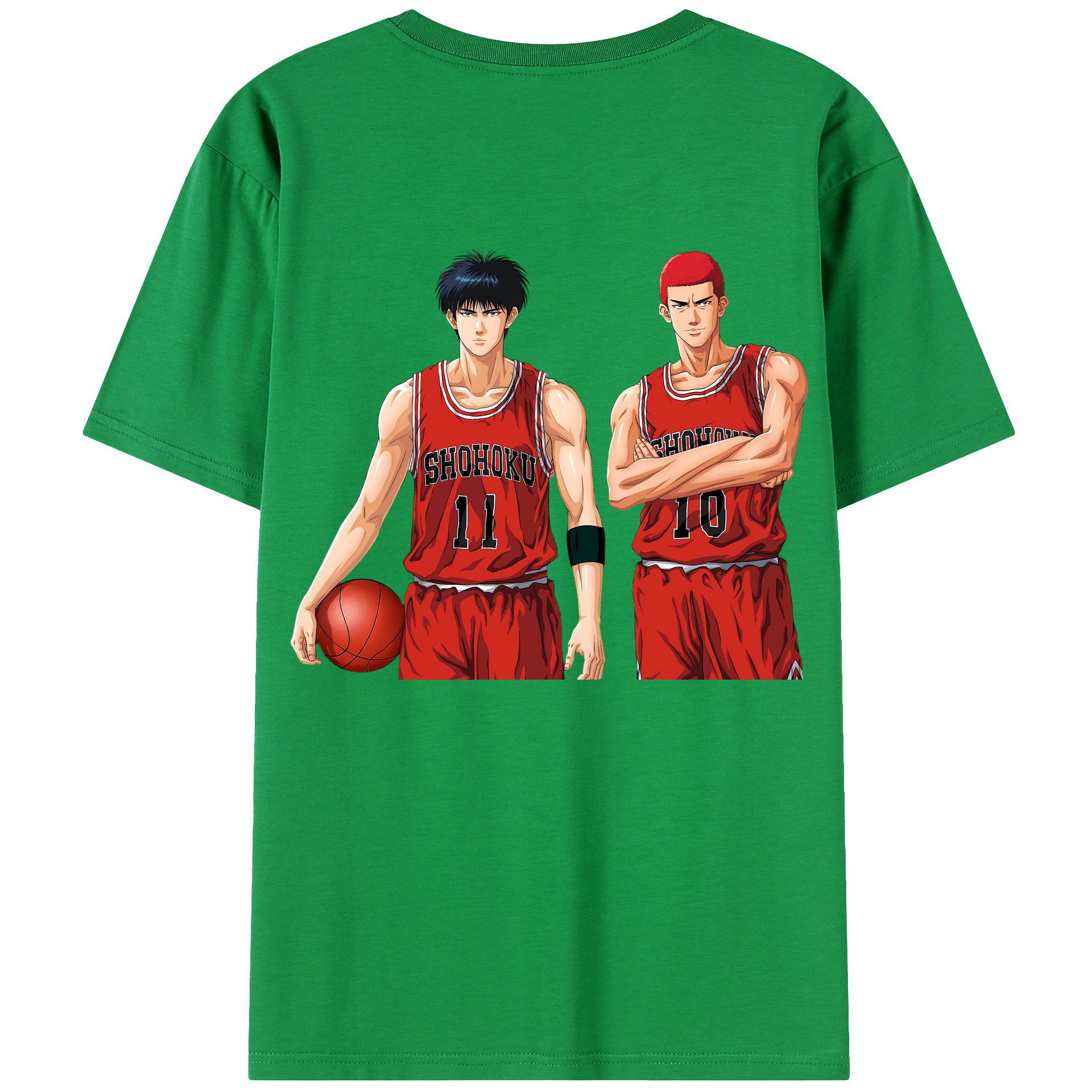 （画像用） SLAM DUNK／スラムダンク 綿100％ メンズ半袖Tシャツ（バックプリント） 通気性