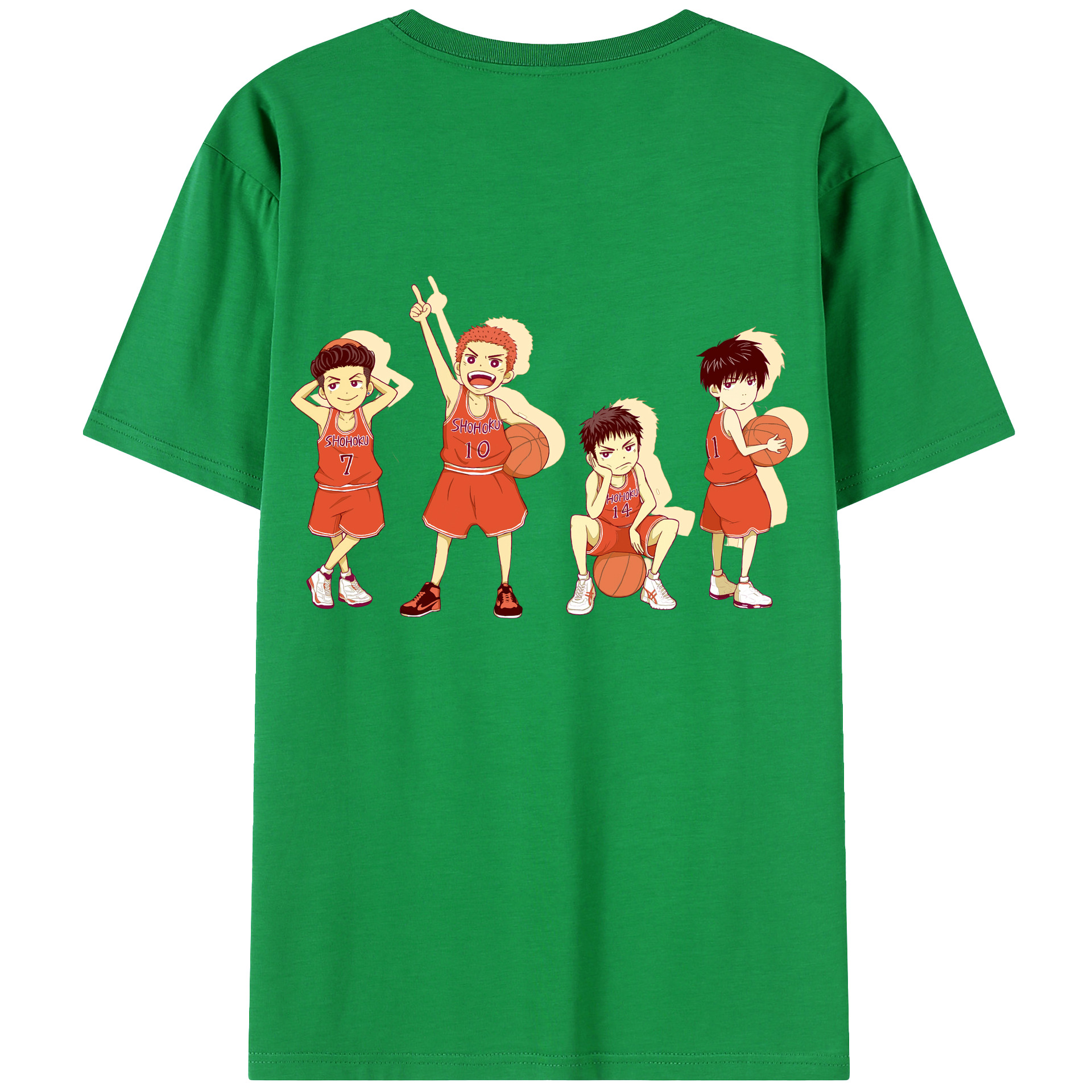 （画像用） SLAM DUNK／スラムダンク 綿100％ メンズ半袖Tシャツ（バックプリント） 通気性