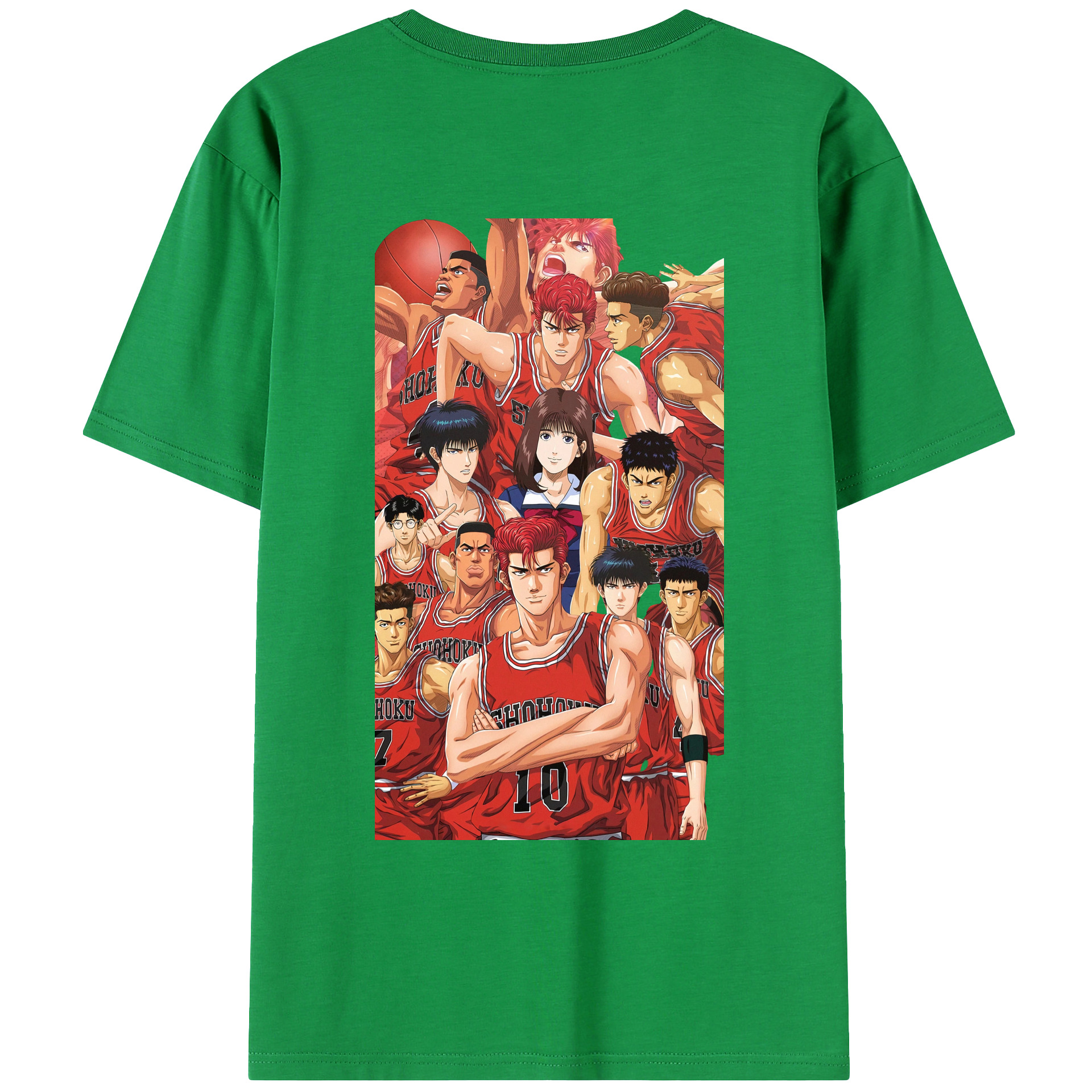 （画像用） SLAM DUNK／スラムダンク 綿100％ メンズ半袖Tシャツ（バックプリント） 通気性