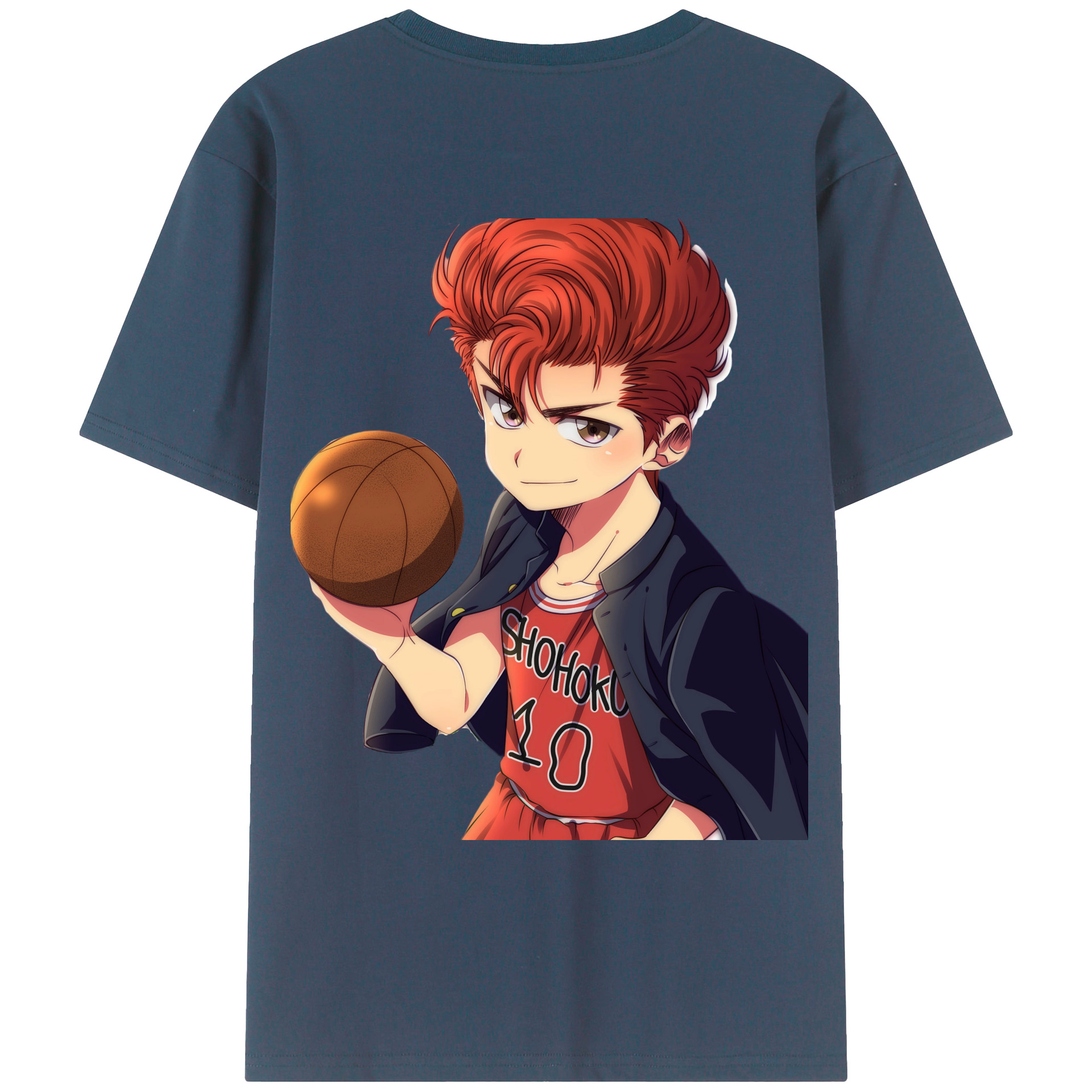 （画像用） SLAM DUNK／スラムダンク 綿100％ メンズ半袖Tシャツ（バックプリント） 通気性