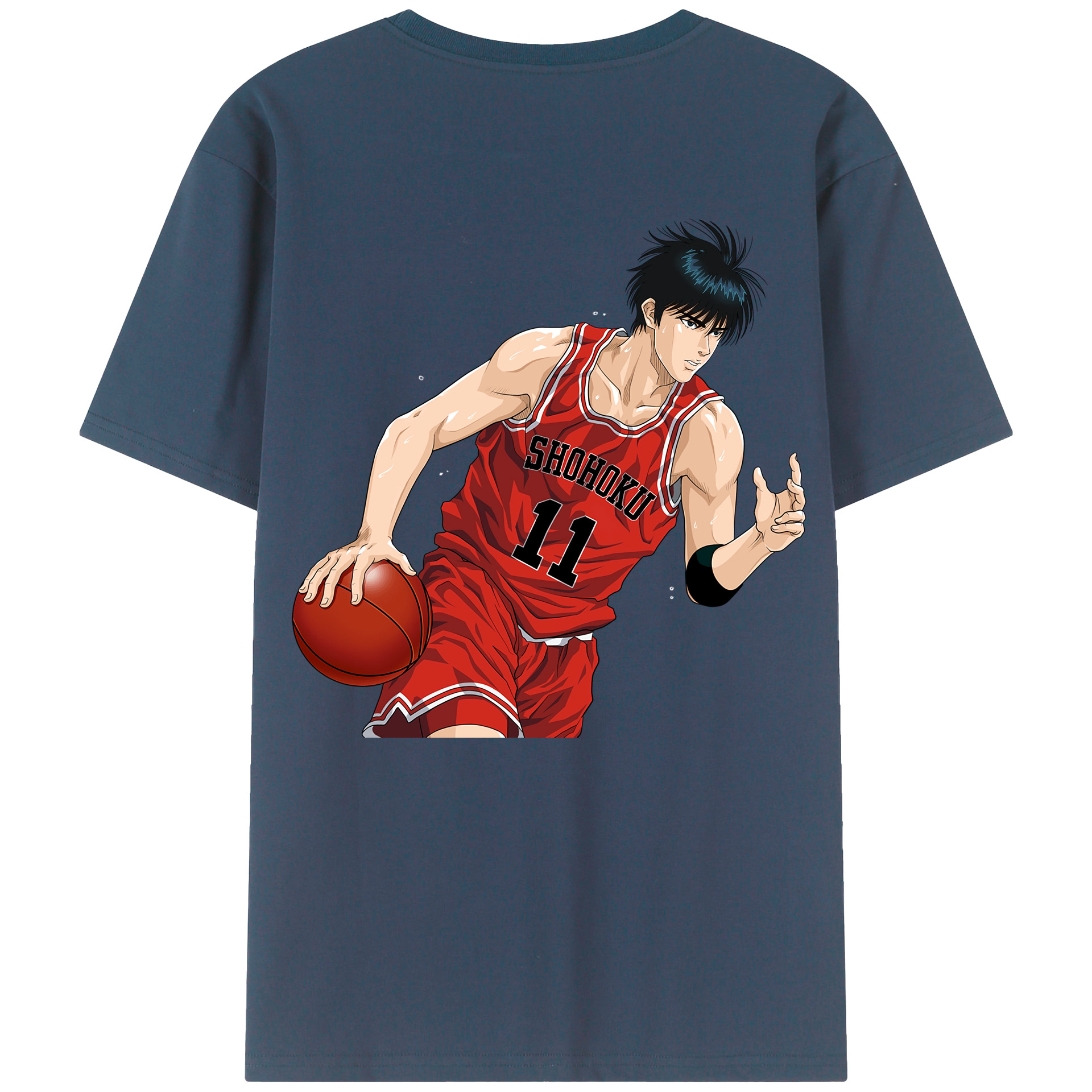 （画像用） SLAM DUNK／スラムダンク 綿100％ メンズ半袖Tシャツ（バックプリント） 通気性