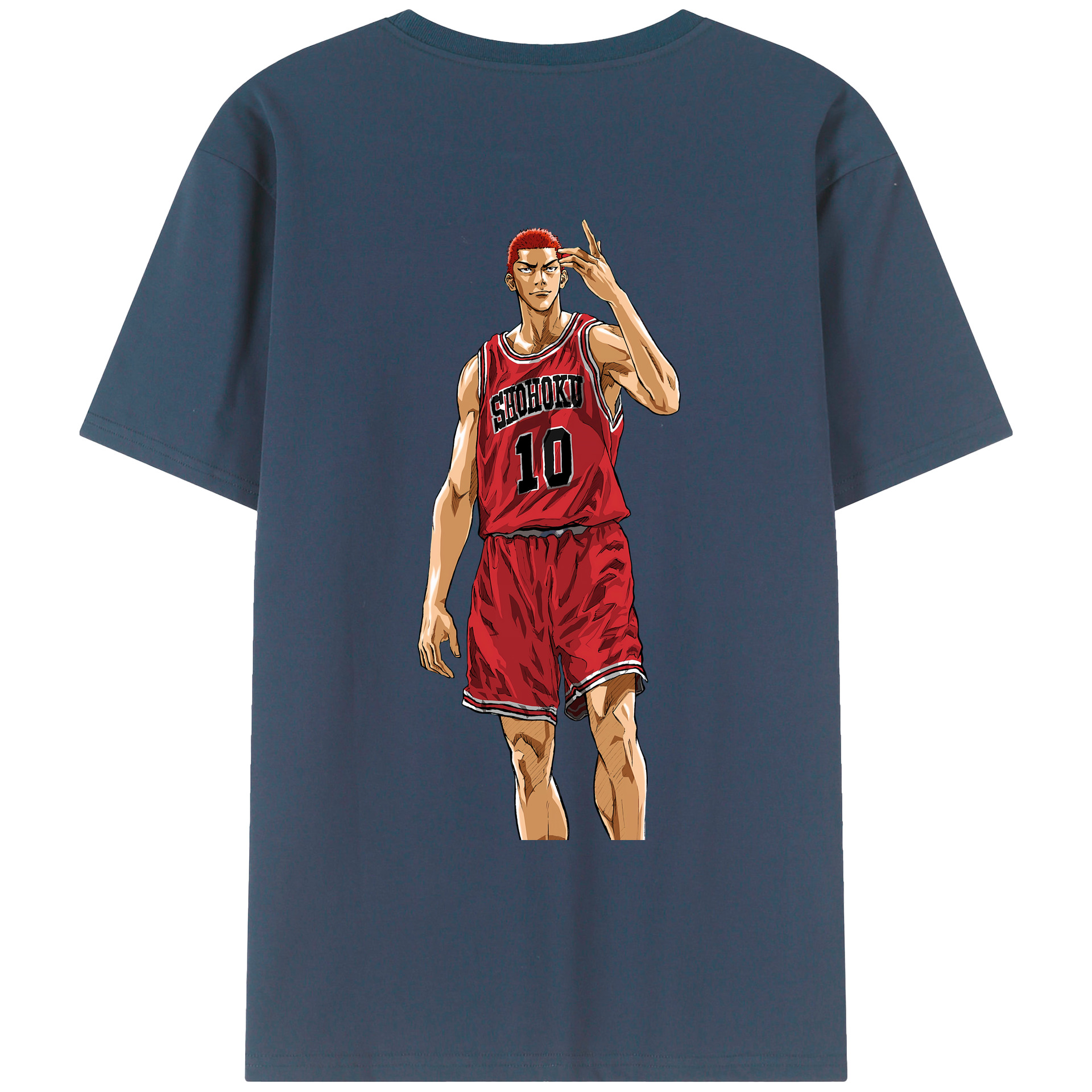 （画像用） SLAM DUNK／スラムダンク 綿100％ メンズ半袖Tシャツ（バックプリント） 通気性