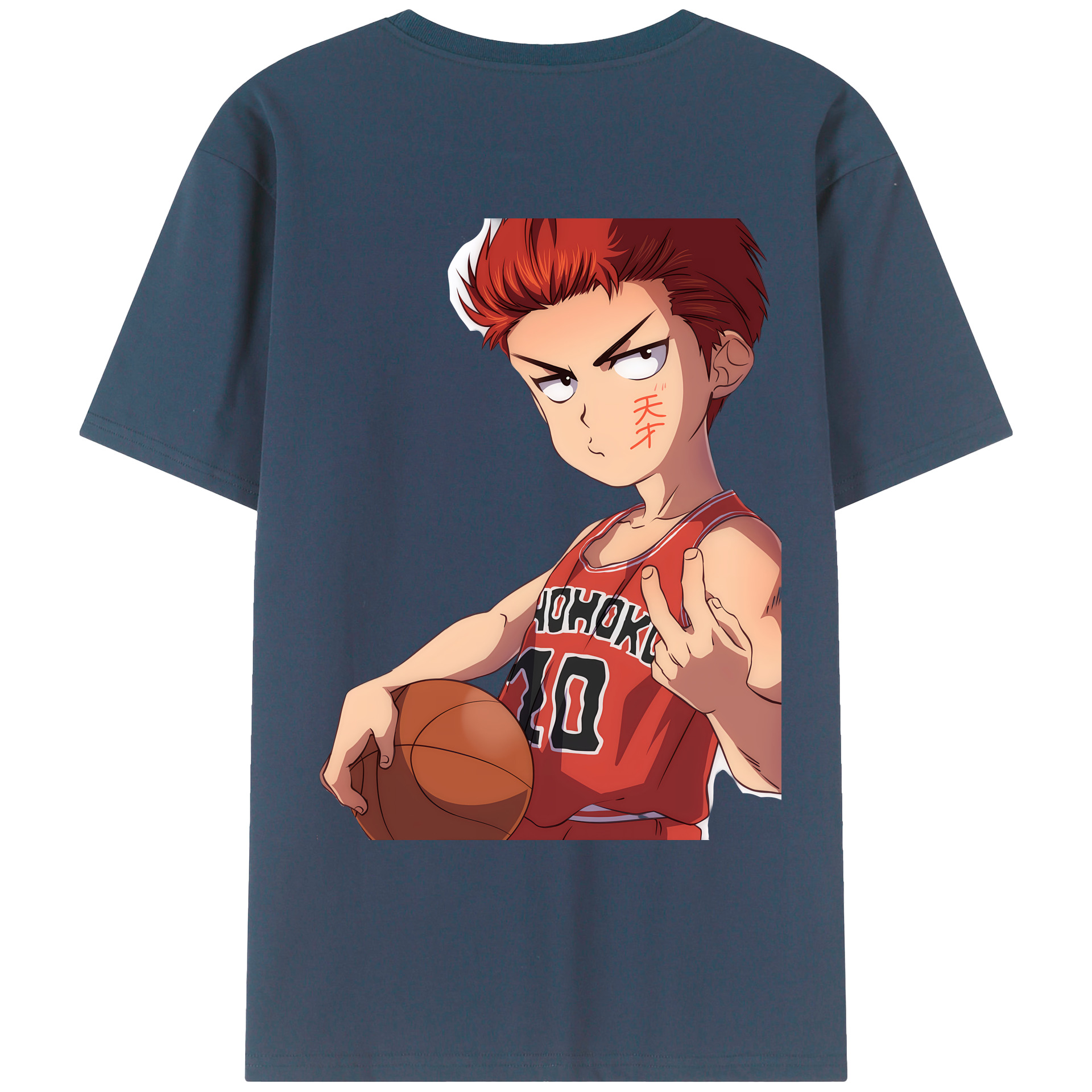（画像用） SLAM DUNK／スラムダンク 綿100％ メンズ半袖Tシャツ（バックプリント） 通気性